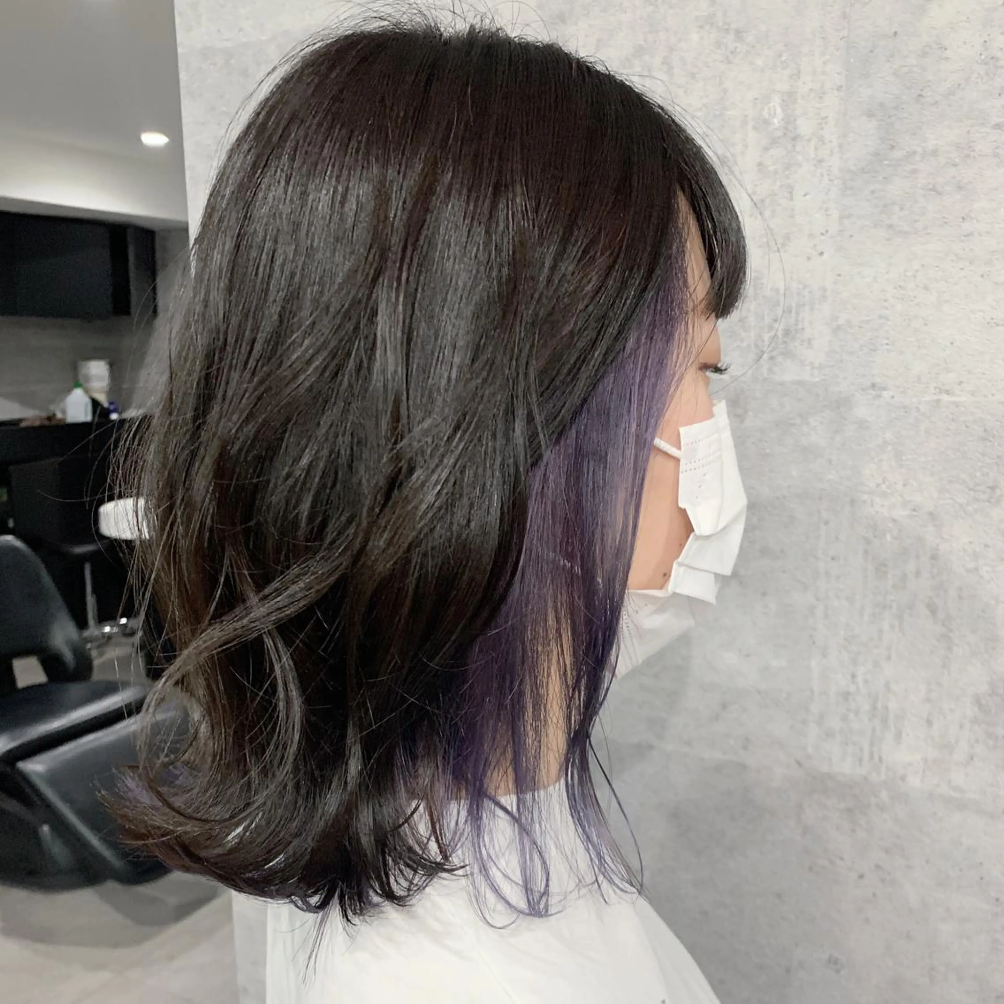 ショート カラー ブリーチ ブルーカラー ブルーパープル パープルカラー _WHITE 天神店 YUMEKA🐻のヘアスタイル