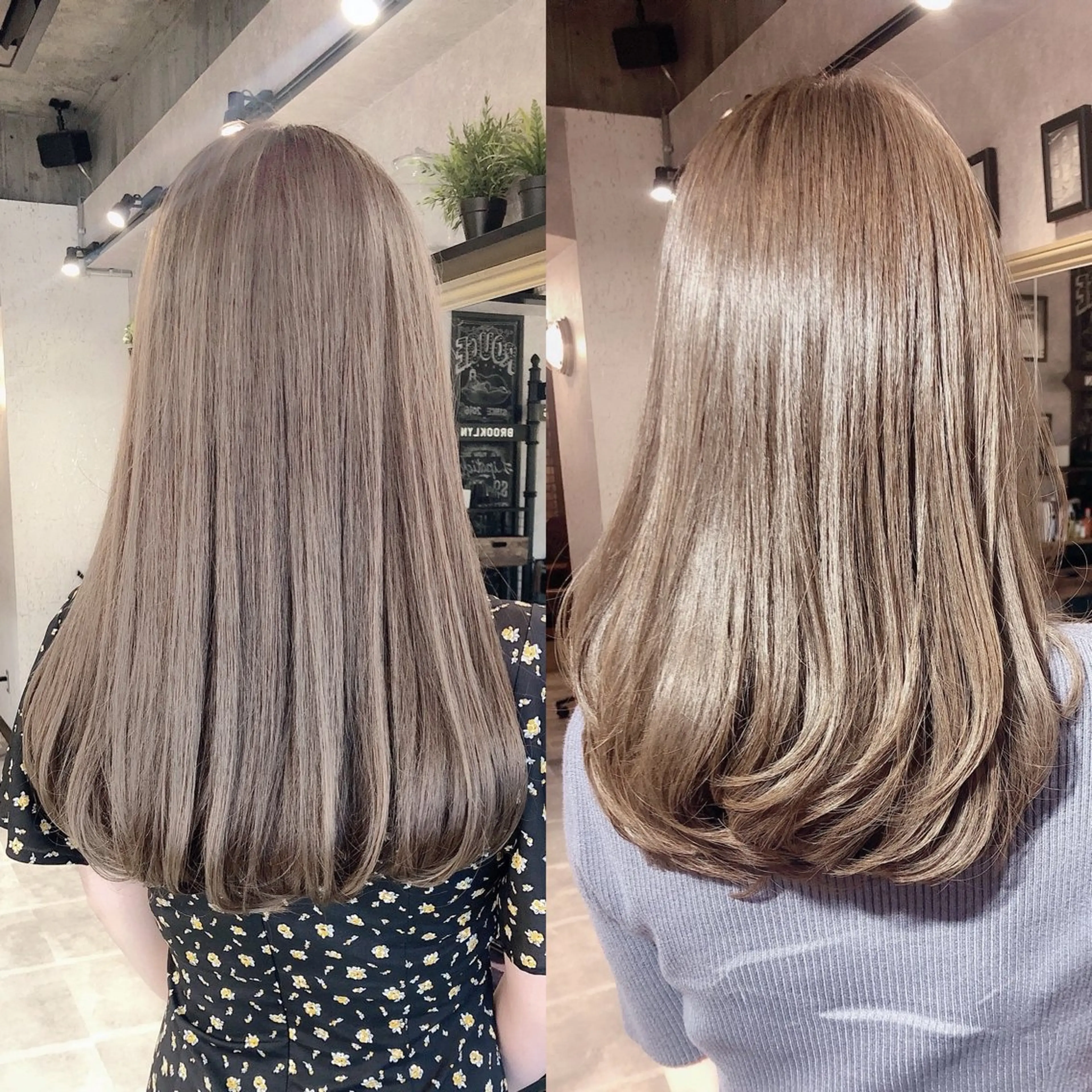 ミディアム カラー カット ヘアカラー トリートメント ブリーチなし/韓国風 /レイヤー/山口のヘアスタイル