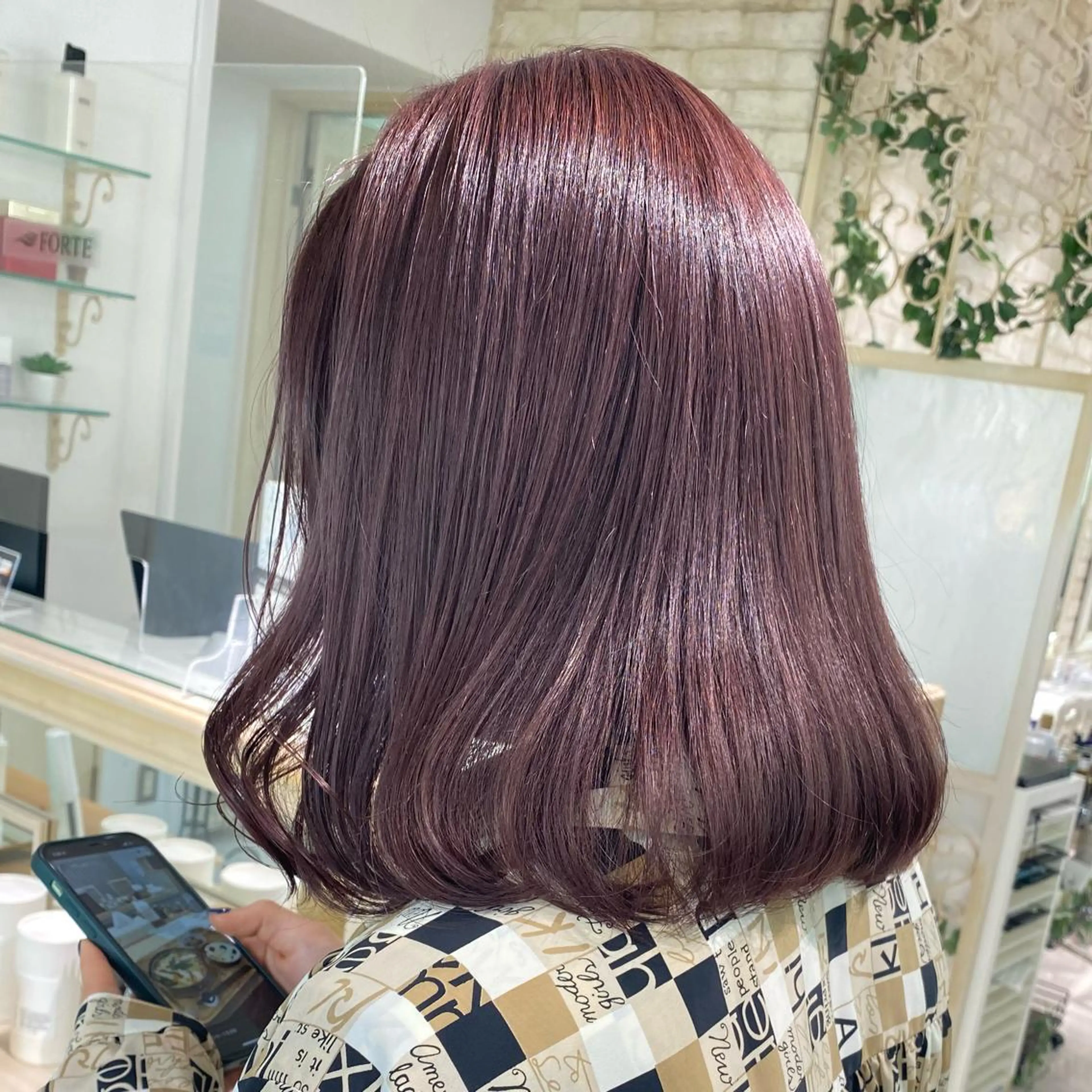 ミディアム カラー ヘアカラー トリートメント ヘアセット 透明感カラー 古山 結季🌙🖤のヘアスタイル