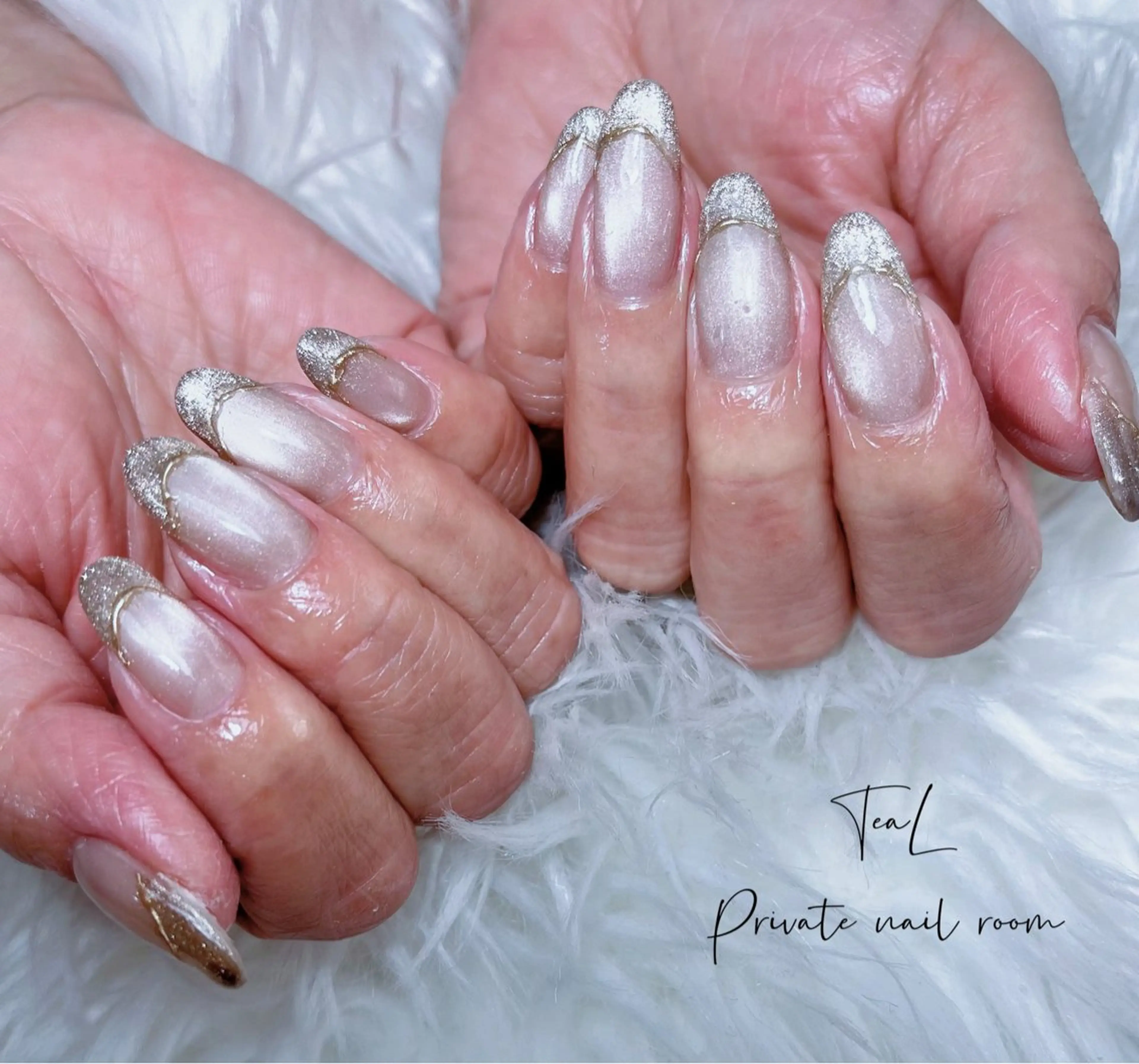 ネイル フラッシュネイル フレンチネイル マグネットネイル TeaL nailのネイルデザイン