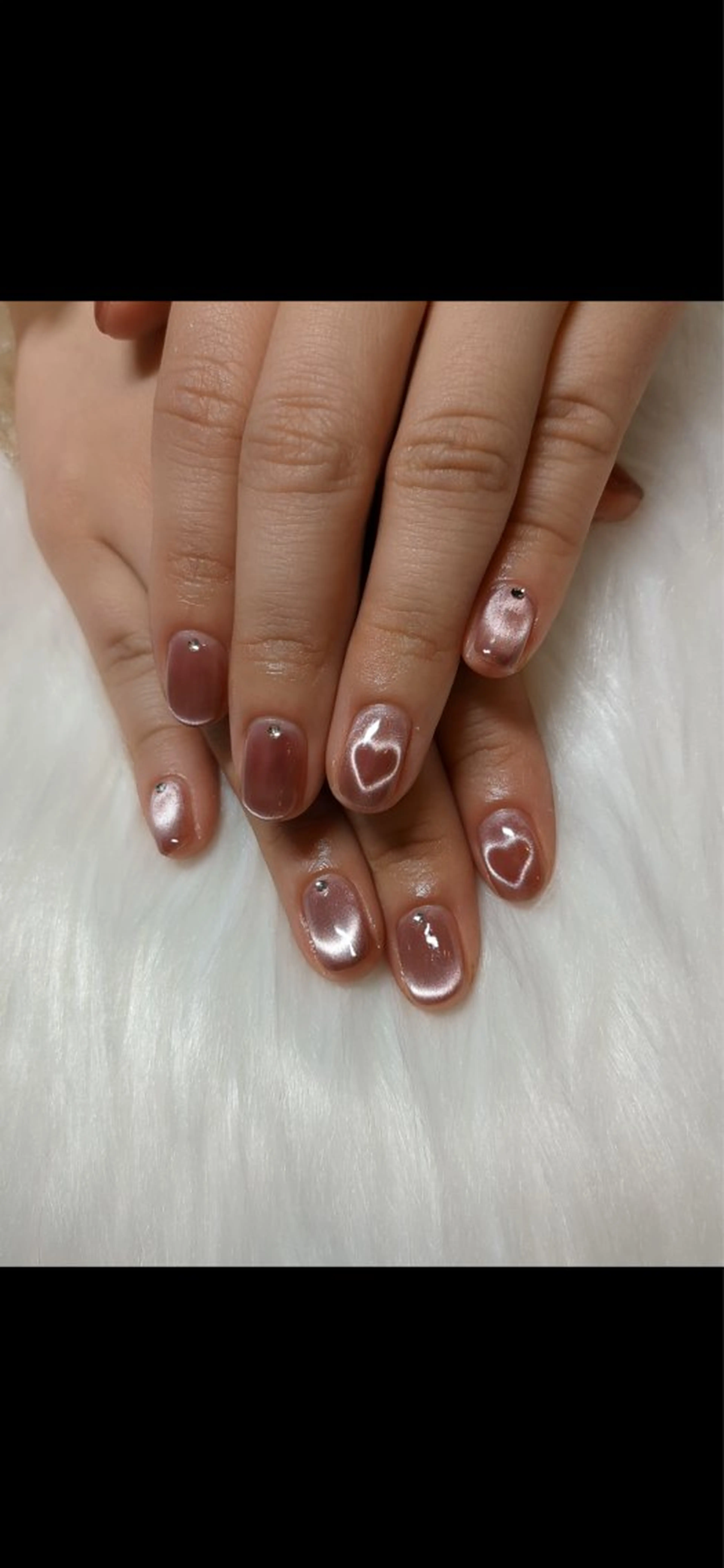 ネイル ハート マグネットネイル ハンドネイル 多賀城 パラジェルのネイルデザイン