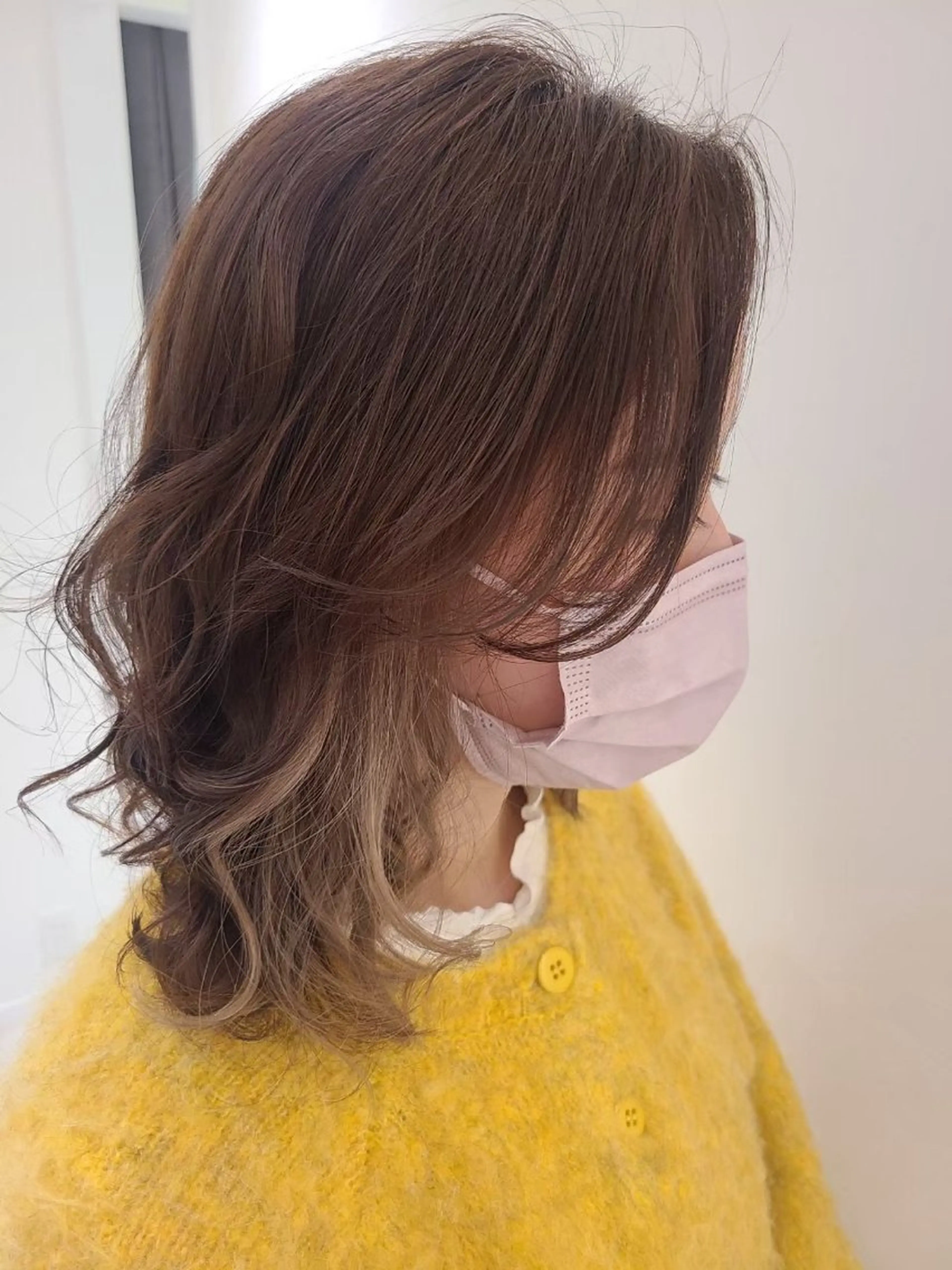 ミディアム カット パーマ RICHAIR 長嶺旬佑のヘアスタイル