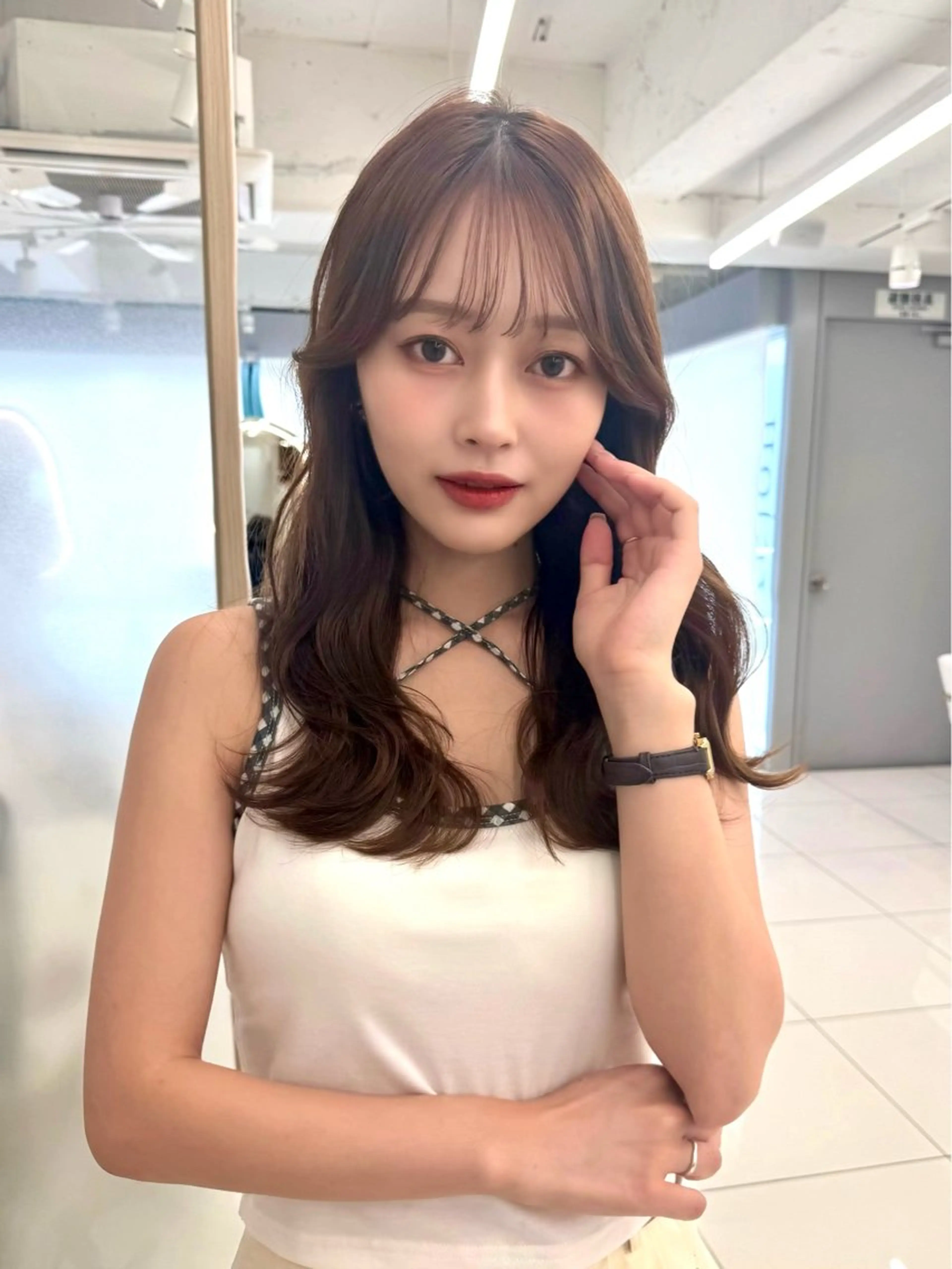 セミロング 顔周り🇰🇷韓国 レイヤー/いづみ💞のヘアスタイル