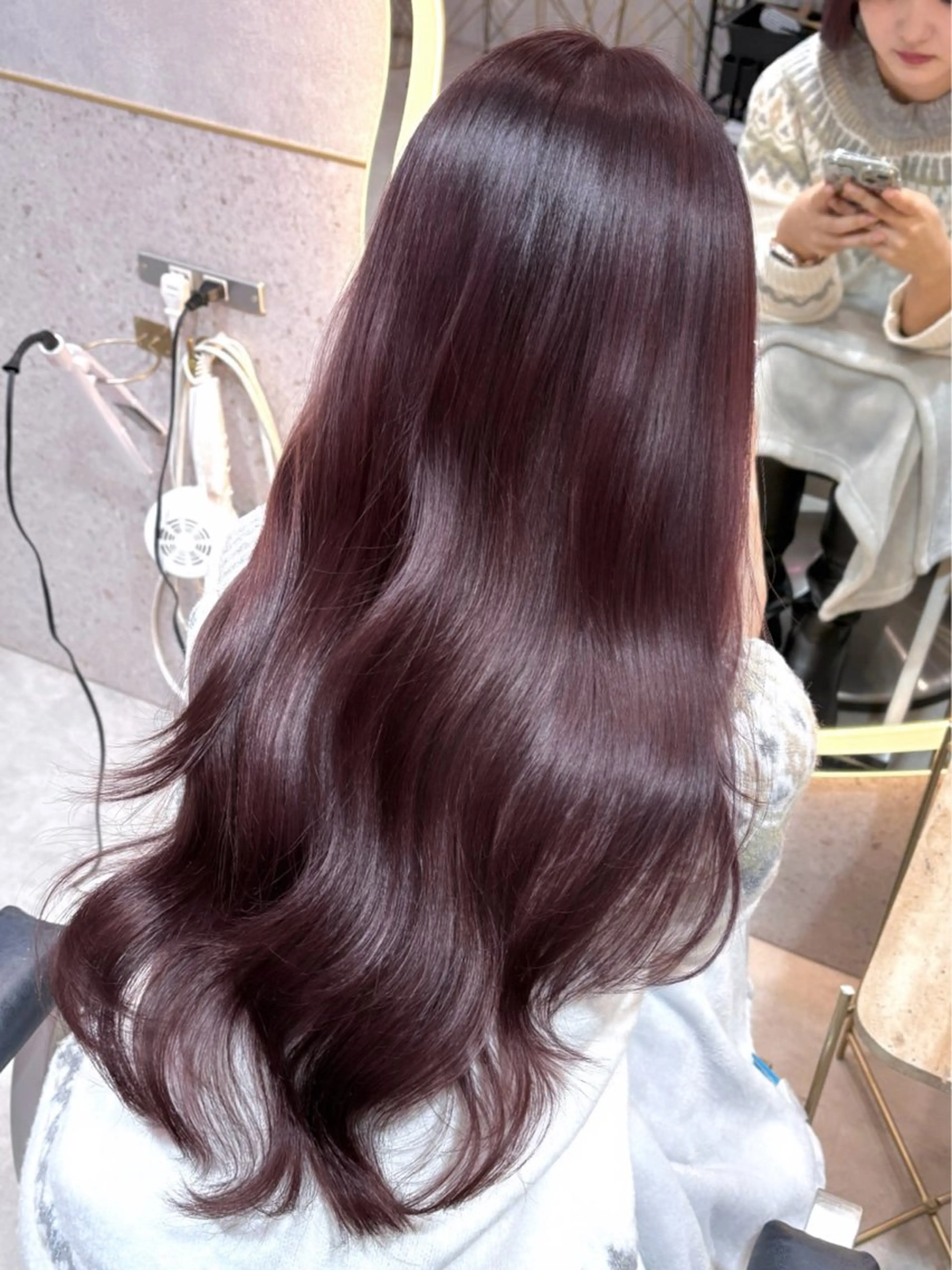 セミロング 髪質改善 トリートメント ヘアカラー トリートメント 暖色カラー/新宿/韓 国風レイヤー鮫島志穂のヘアスタイル