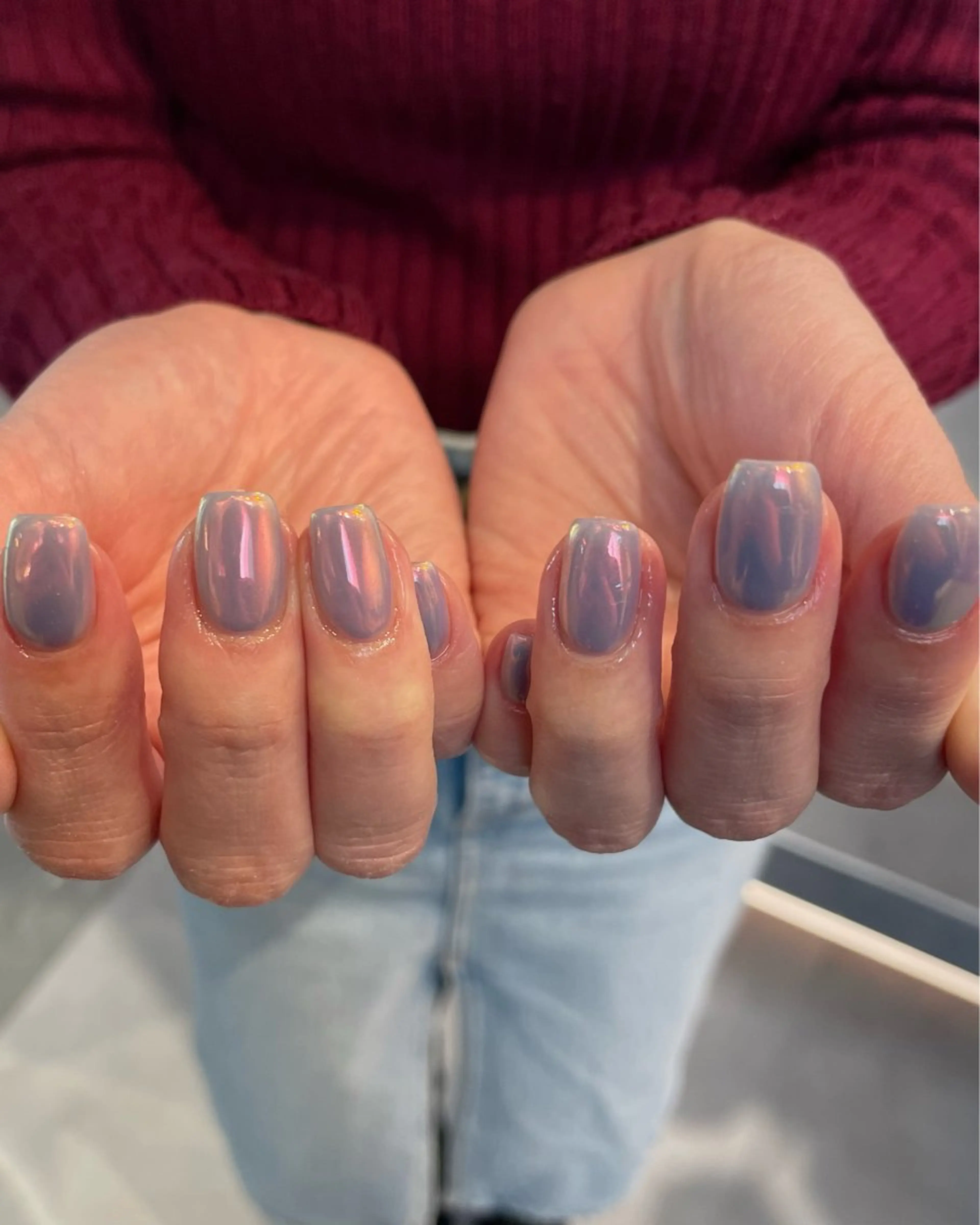 ハンドオフなし/うる艶ミラーワンカラー✨🩶の写真