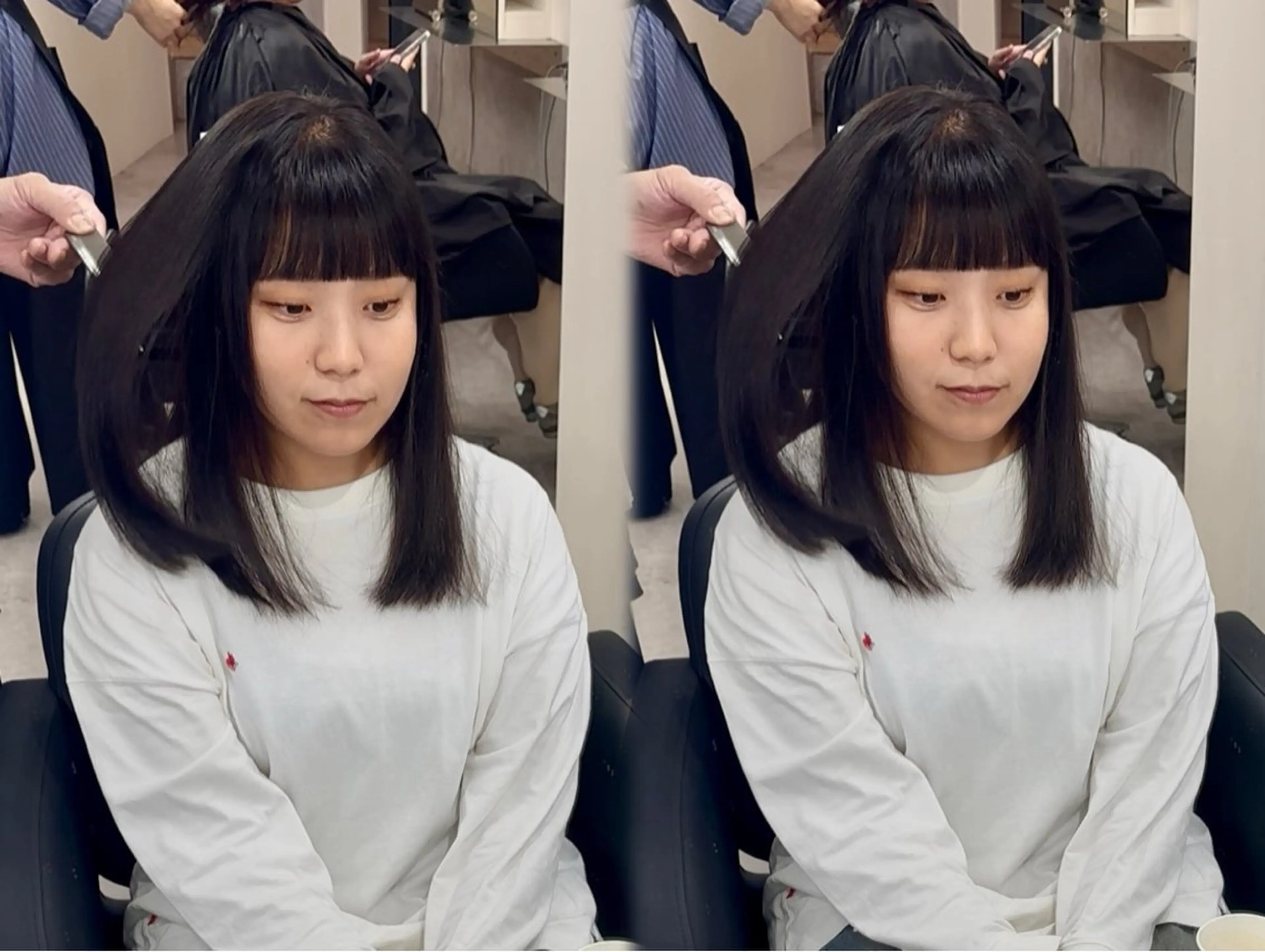 ミディアム カット ヘアカラー トリートメント 🫧とぅるん艶髪🫧 透明感カラー×猿渡のヘアスタイル