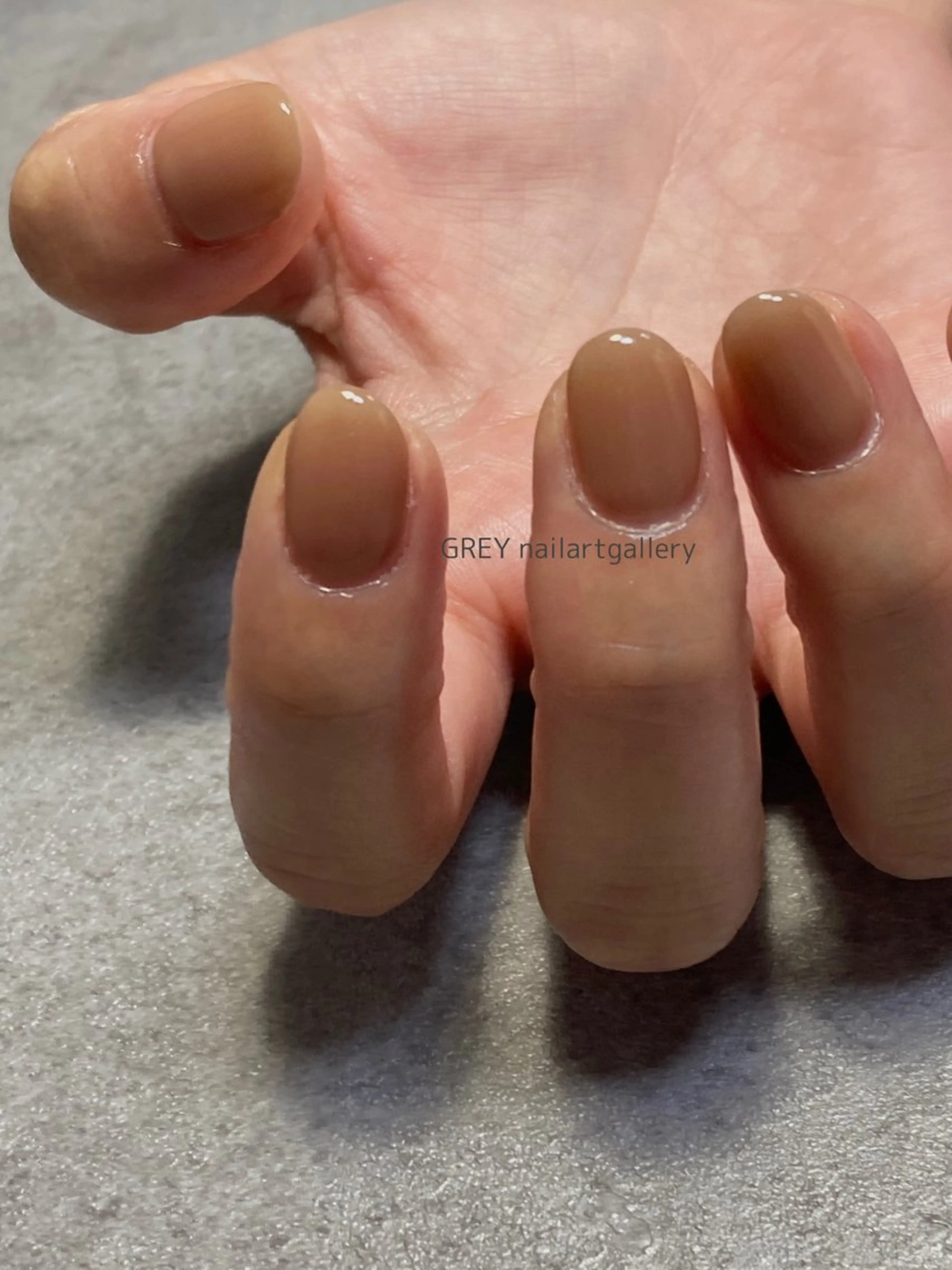 ネイル ブラウン クリアネイル ワンカラーネイル 【GREY】 TAIRAのネイルデザイン