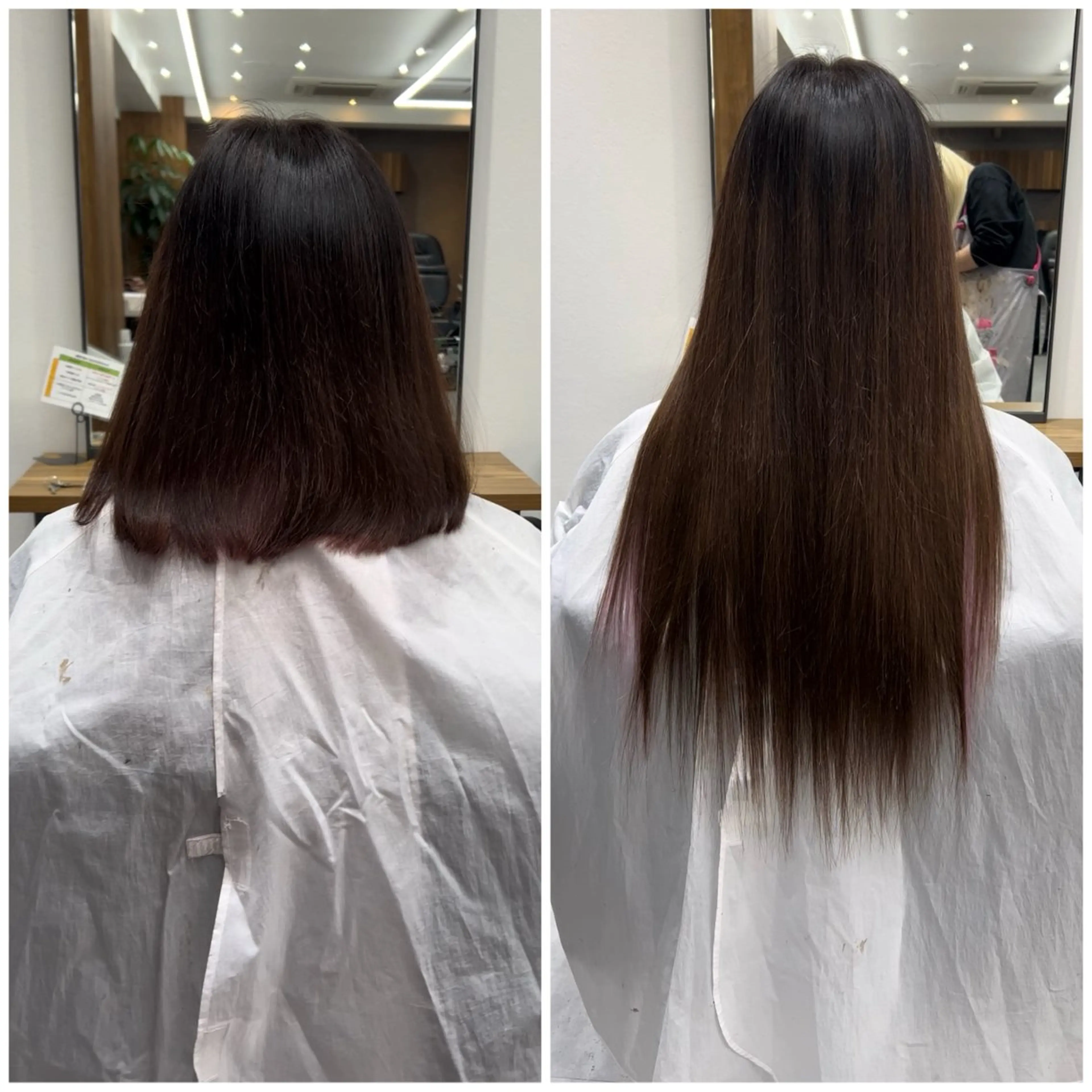 ロング カラー シールエクステ ブラウンカラー ラベンダーカラー ピンクカラー ピンクラベンダー ショート/ウルフ カットモデル募集のヘアスタイル