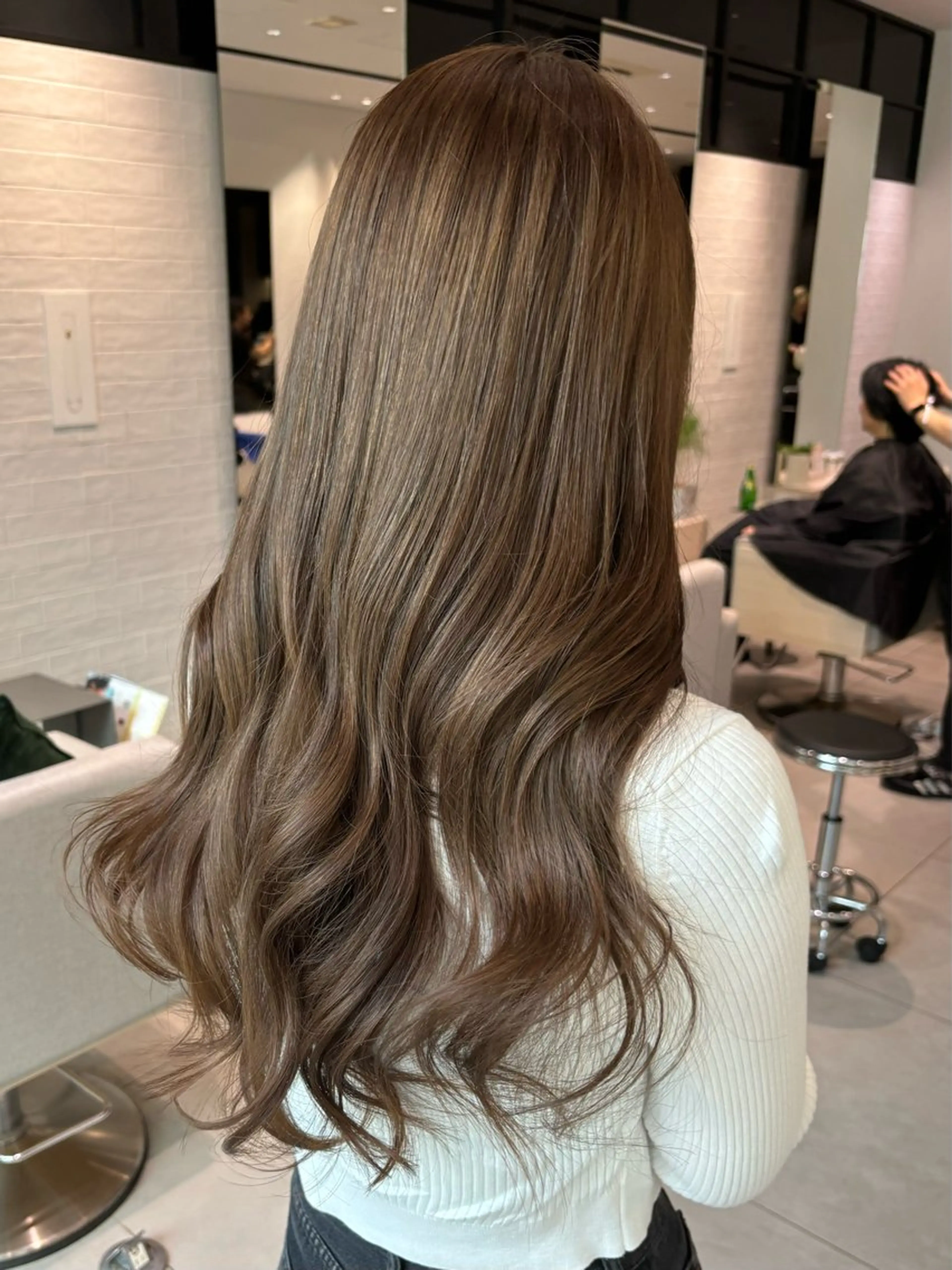 ロング カラー カット ヘアカラー トリートメント 銀座/韓国レイヤー/ 艶カラー🍓原田侑依のヘアスタイル