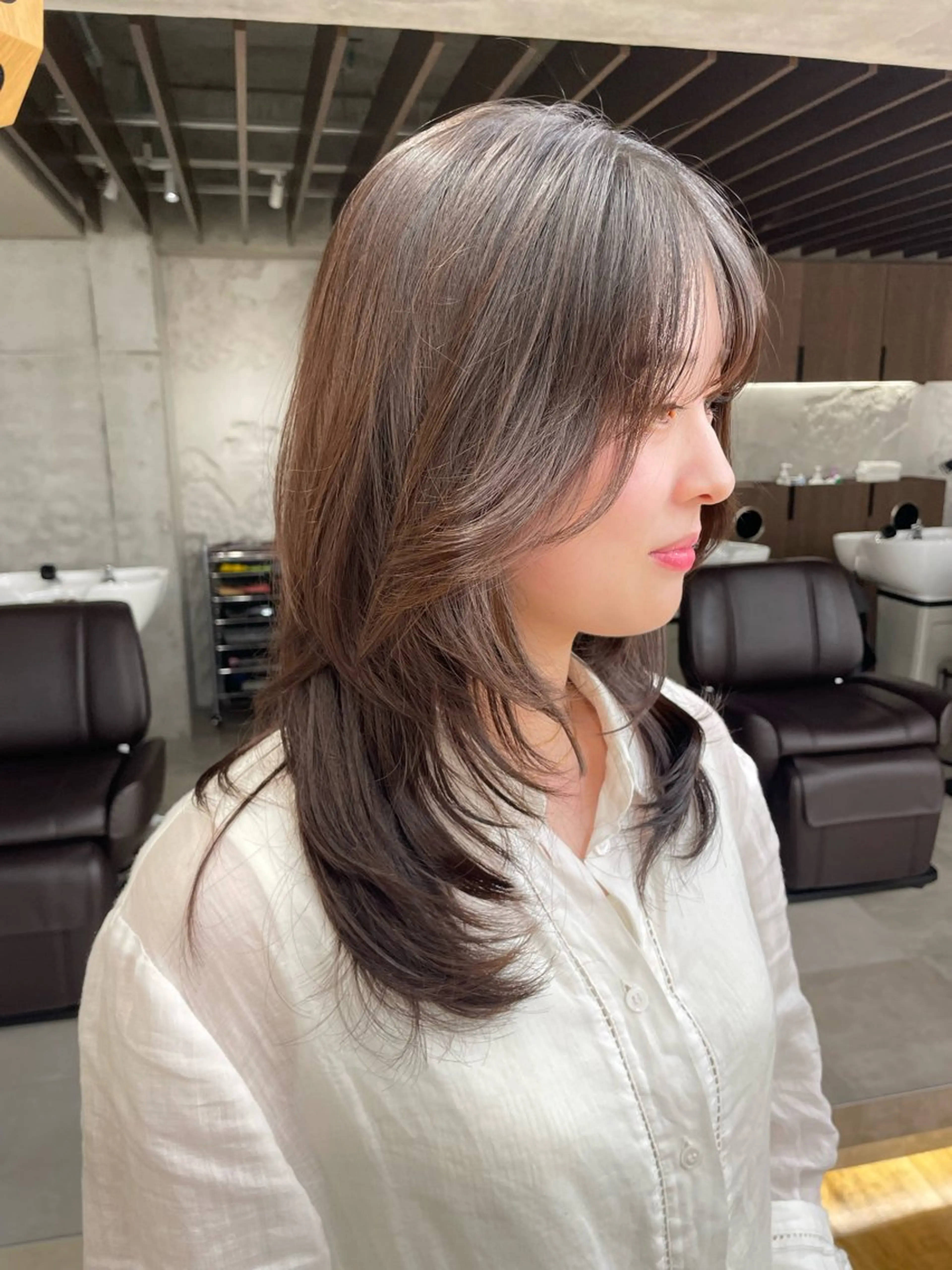 セミロング カット 🎀レイヤー/パーマ カラー/ai🎀のヘアスタイル