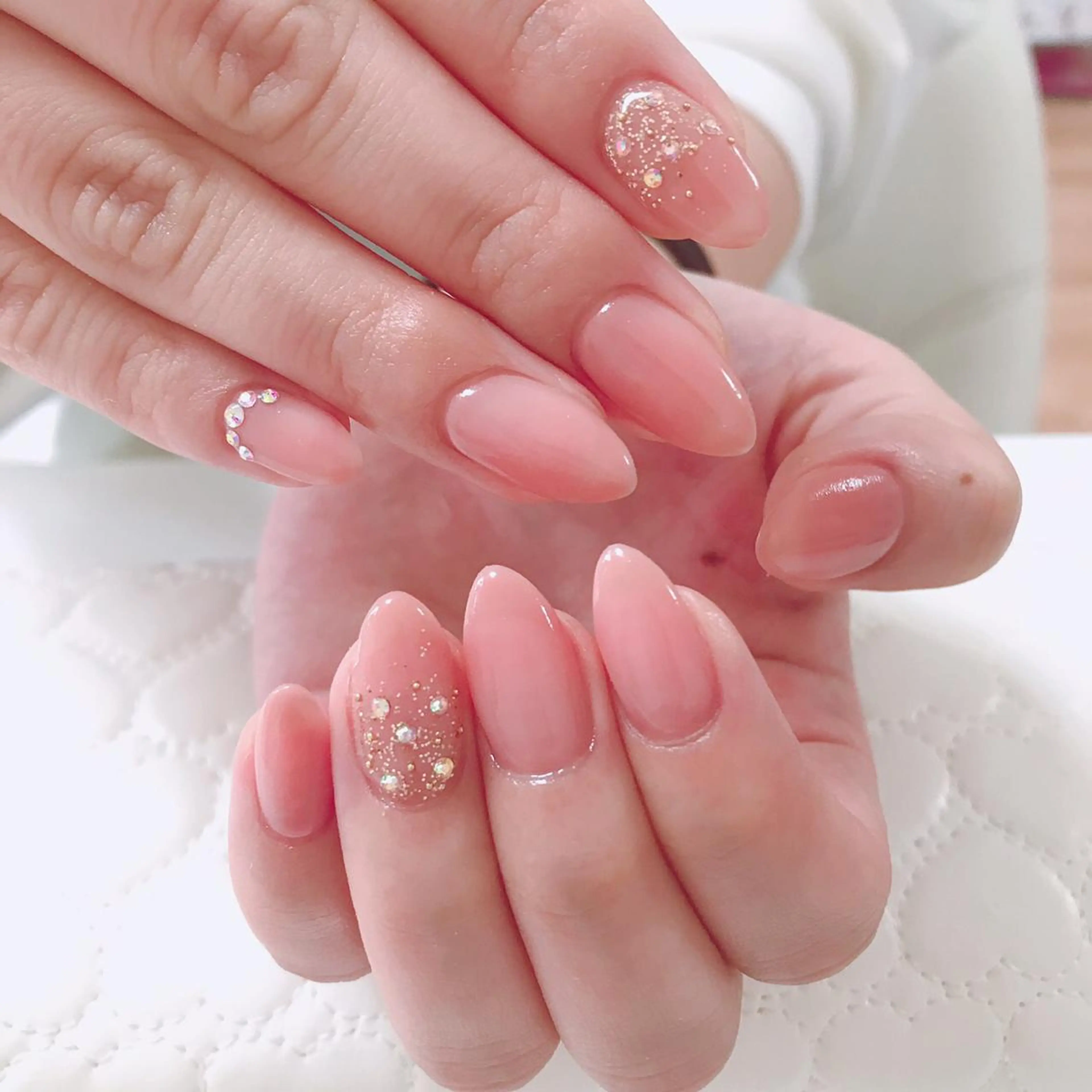 ネイル アートネイル 長さ出し フットネイル グリーン ニュアンスネイル Lily Roseスタッフ一同のマツエク・マツパデザイン