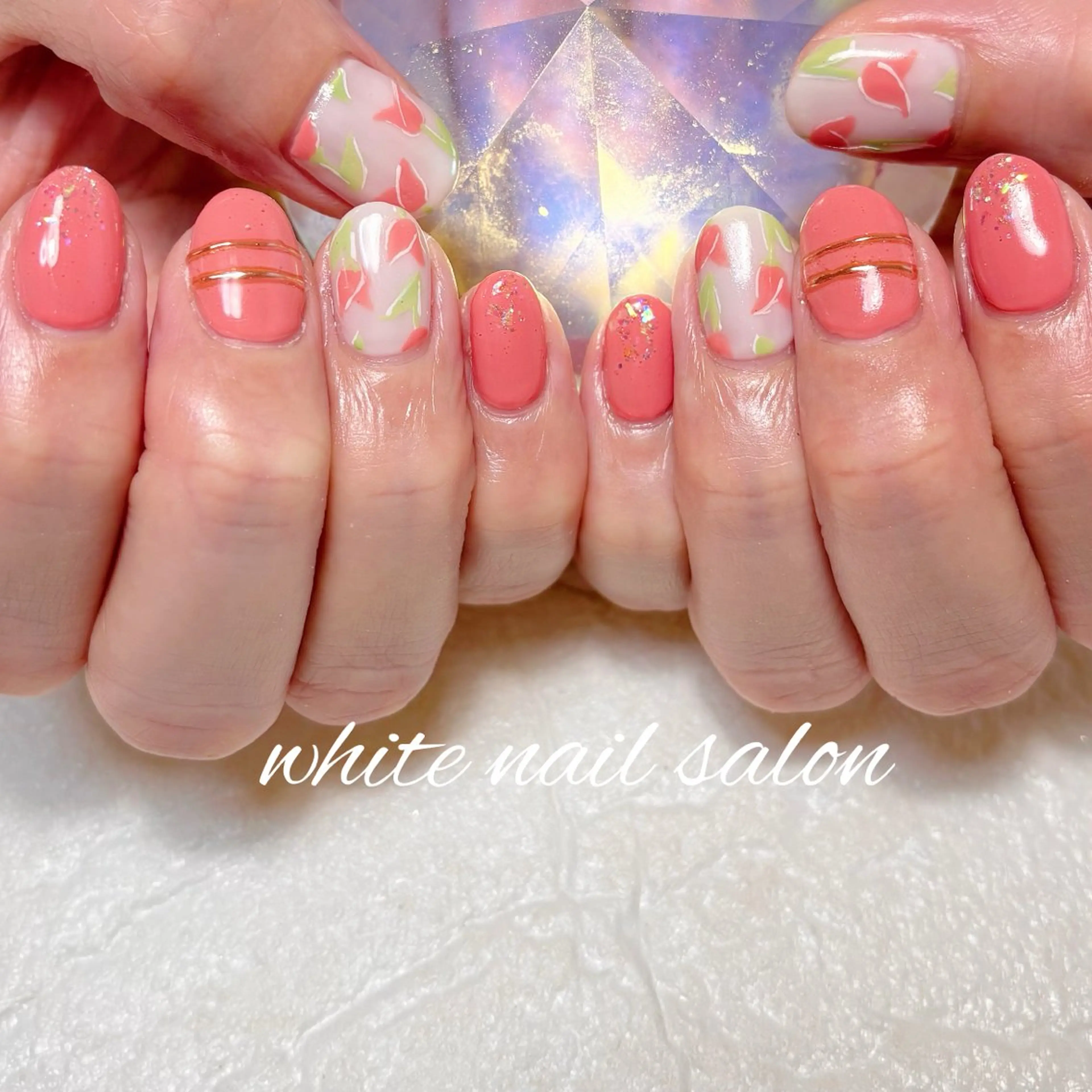 ネイル フットネイル ラメ(グリッター) ハンドネイル white nail salonのネイルデザイン