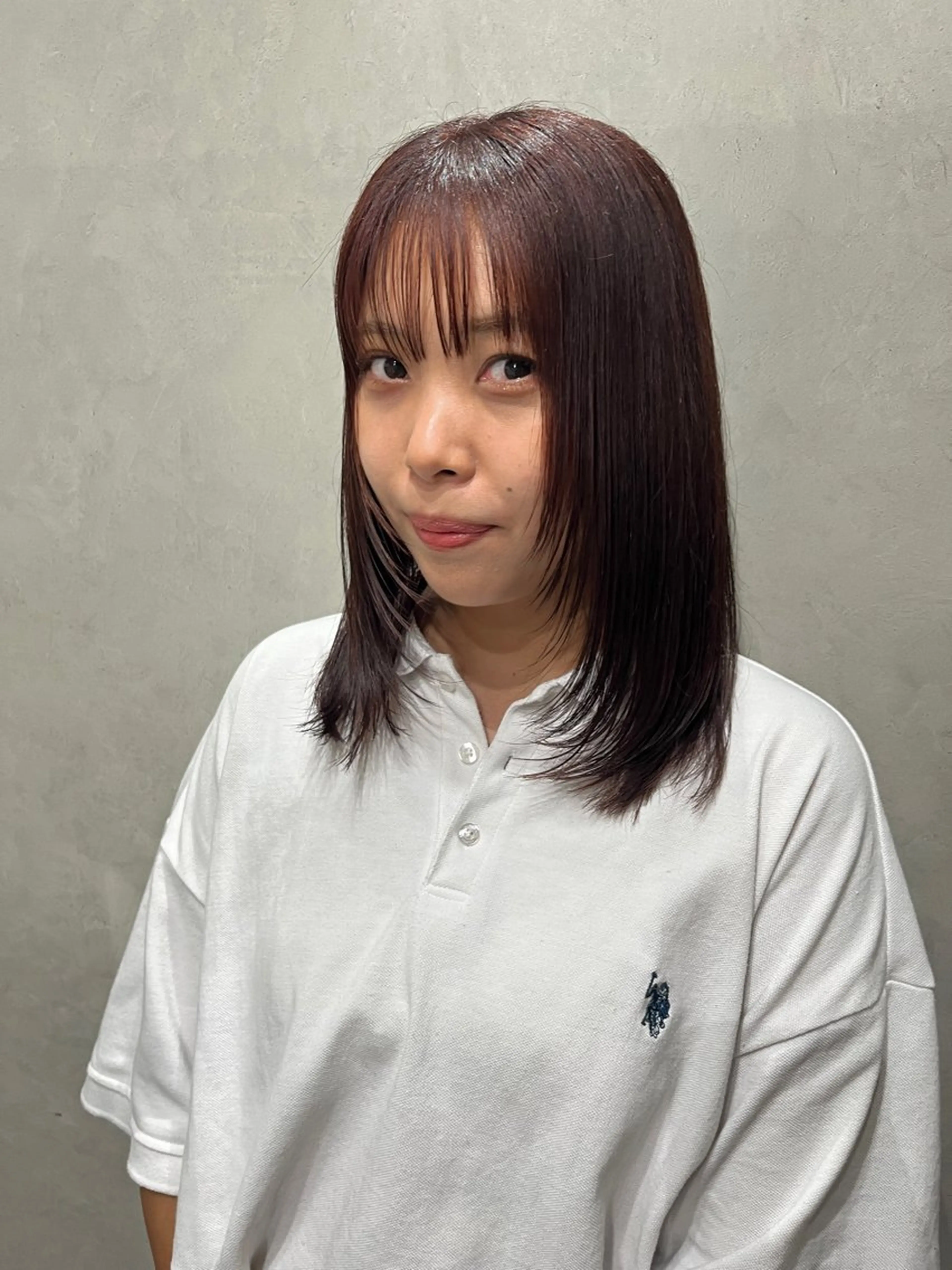 ミディアム レイヤーカット カット ヘアカラー トリートメント Yurina 💖透明感カラー💖のヘアスタイル