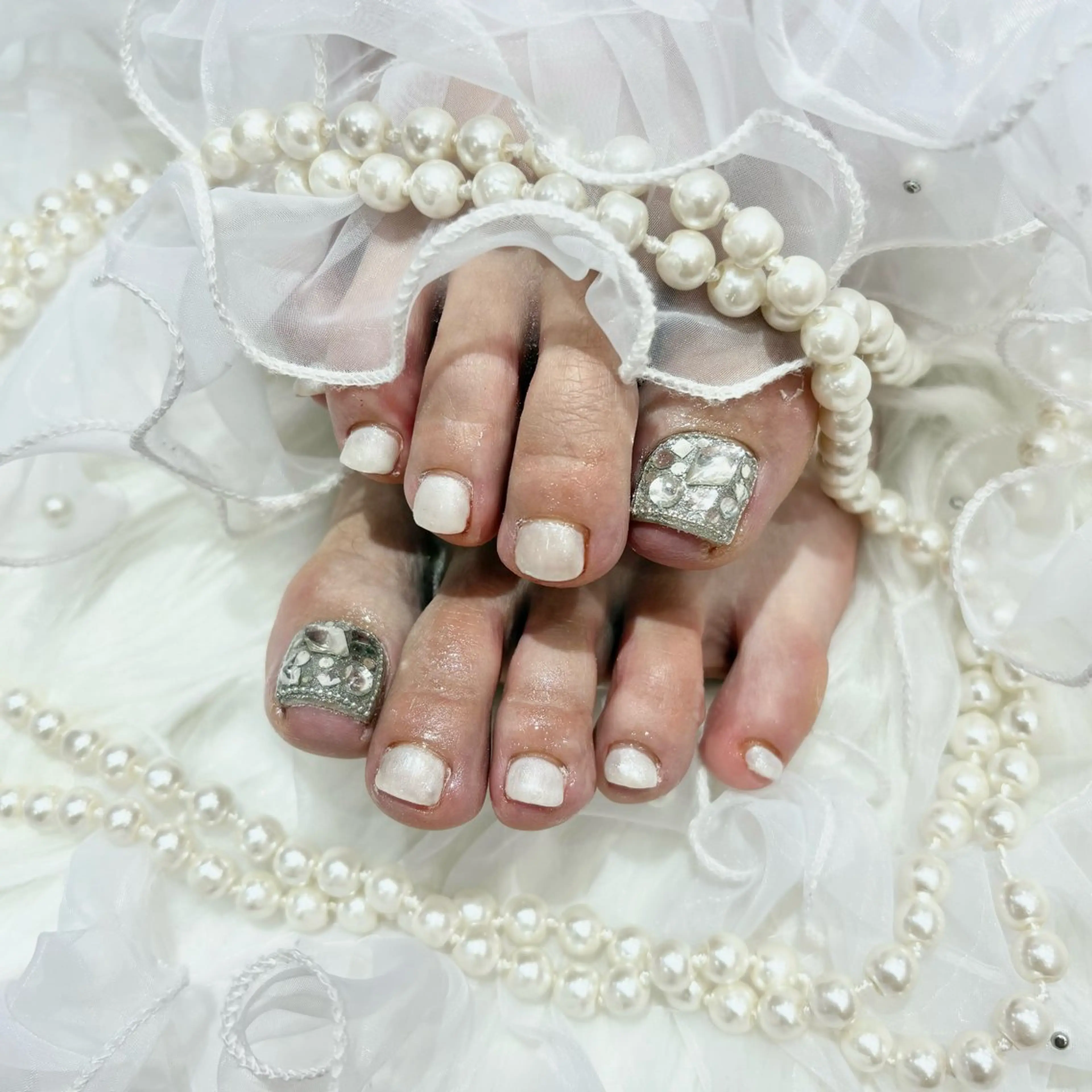 🔰口コミ記入必須【Jr】FOOT🍒オフあり🍒親指2本埋めつくしネイル(フットバス込み)の写真