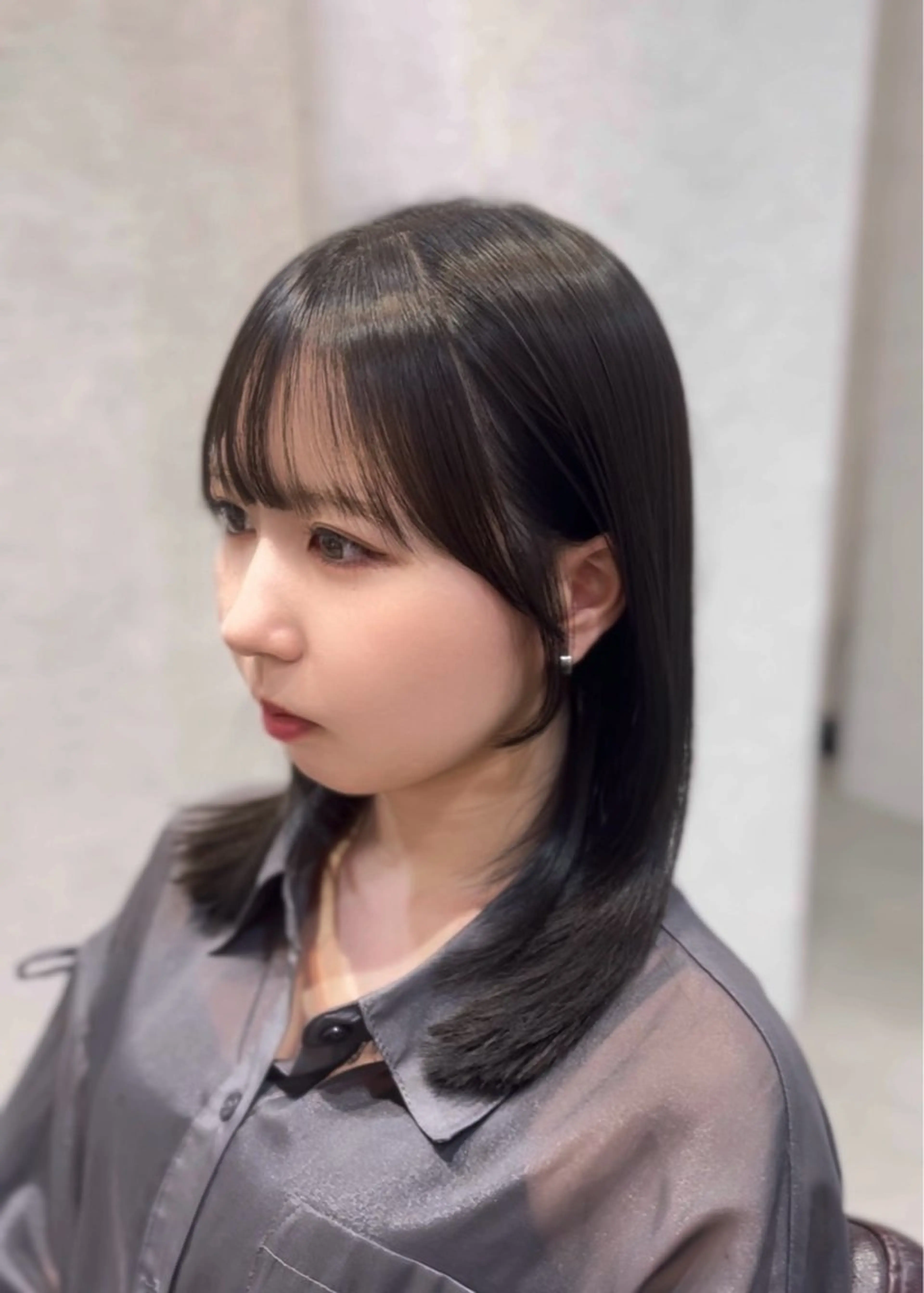 セミロング カラー パーマ suzuka/透明感 /顔周り/美髪矯正のヘアスタイル