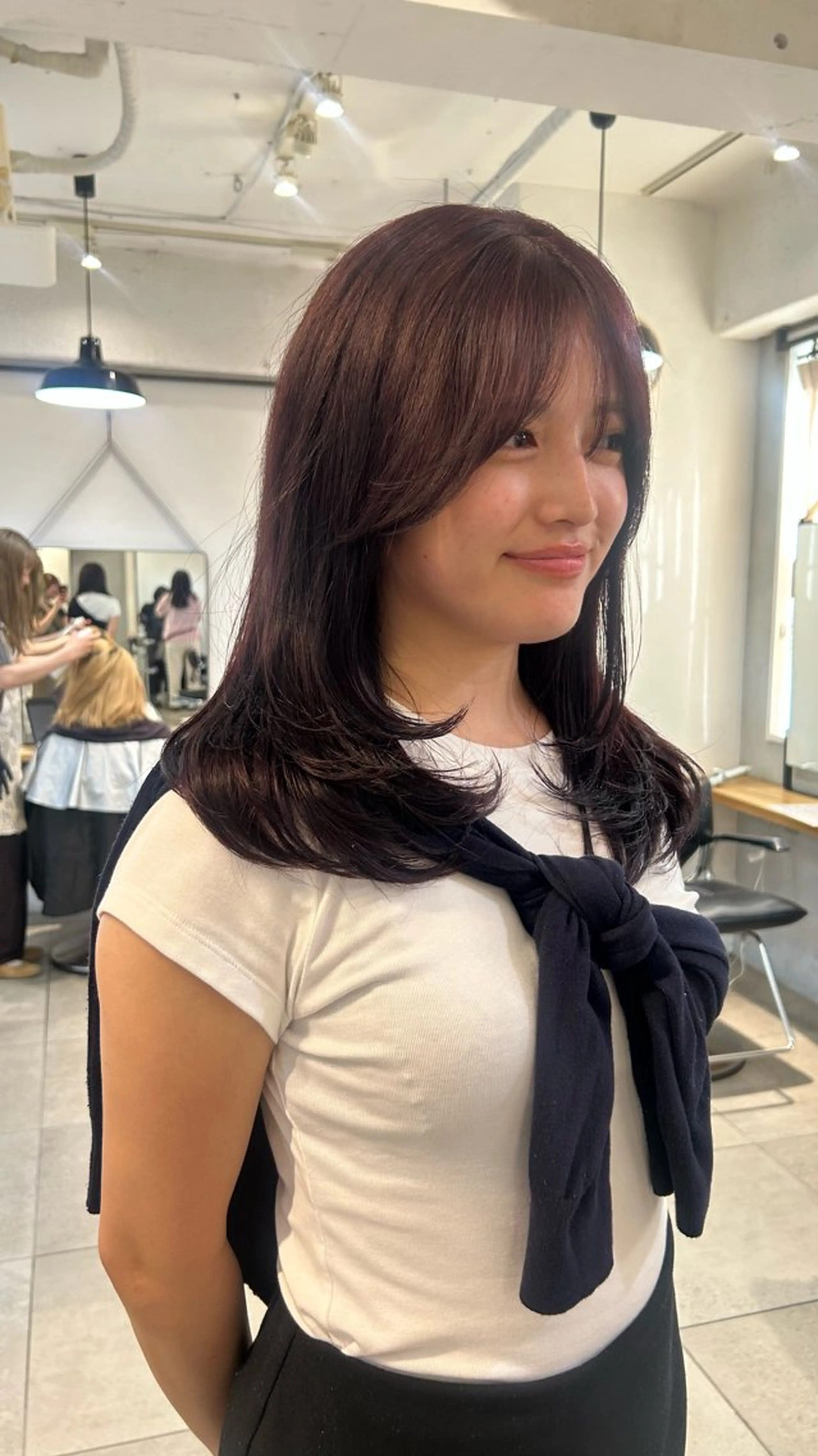 セミロング カラー ヘアカラー じゅわっと暖色カラー 🍊Moemiのヘアスタイル