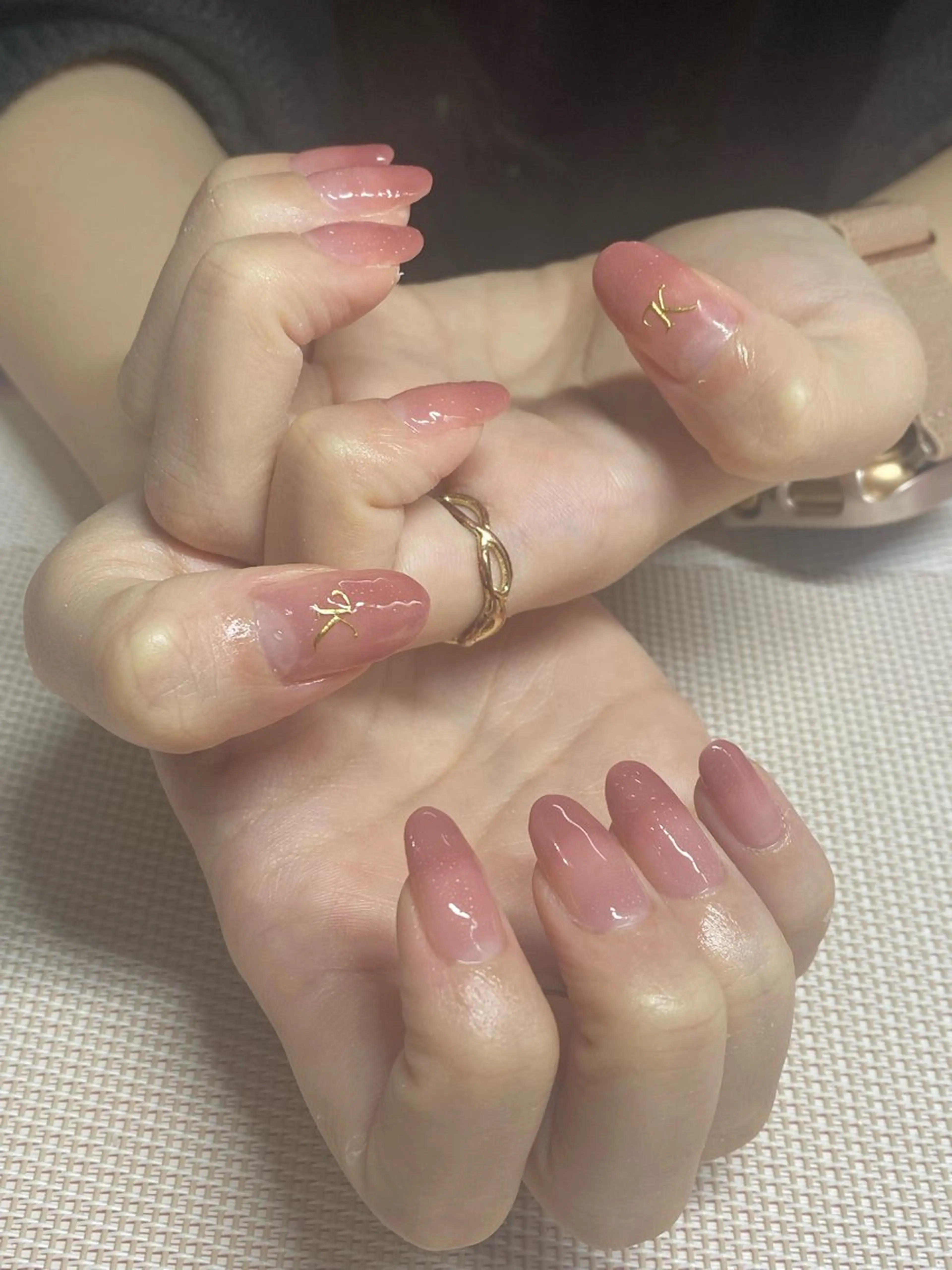 グラデーション (カラー or ラメ) ストーン、アート +300円〜 オフ無しの写真