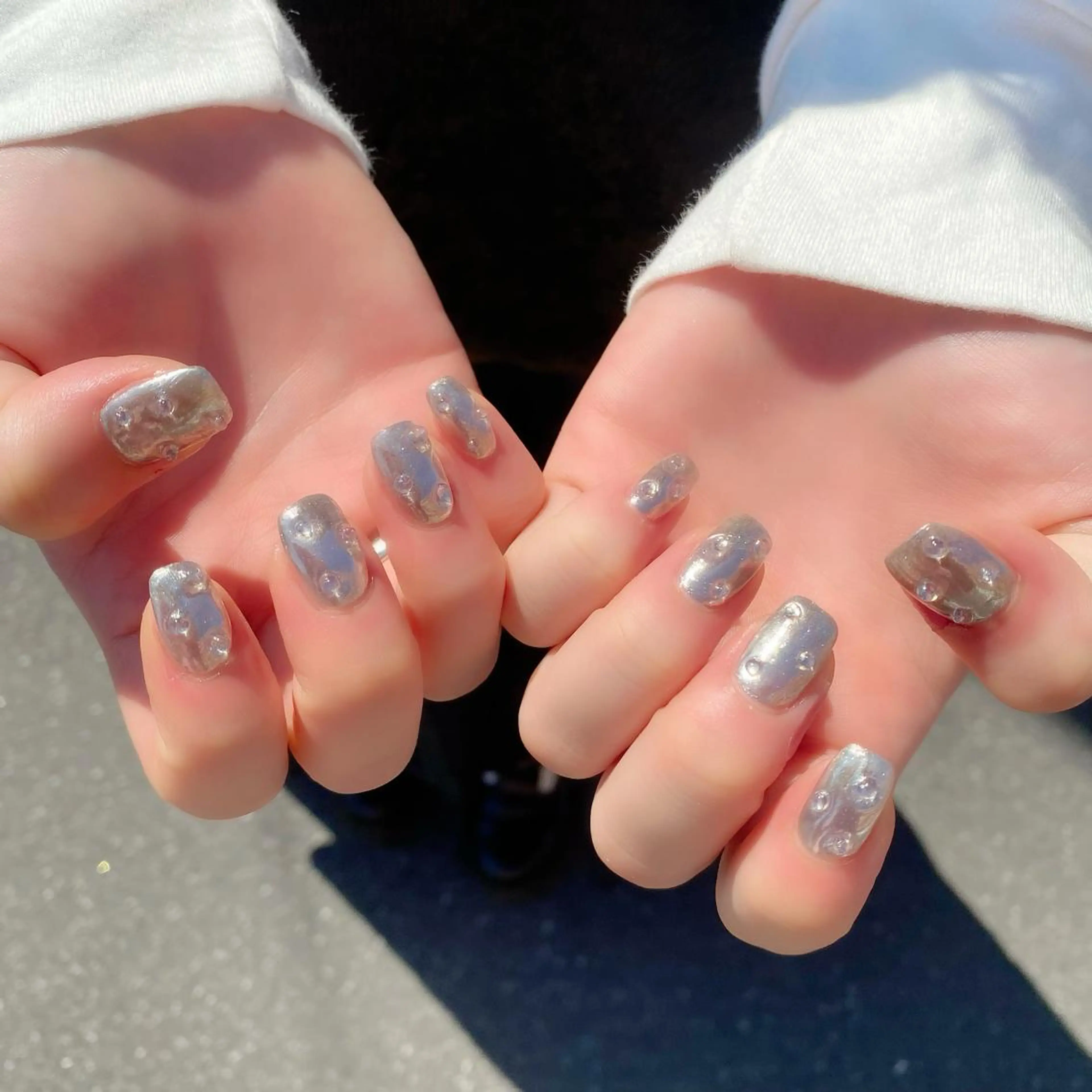 ネイル アートネイル クリアネイル ミラーネイル ぷっくりネイル Salon Ｋのネイルデザイン