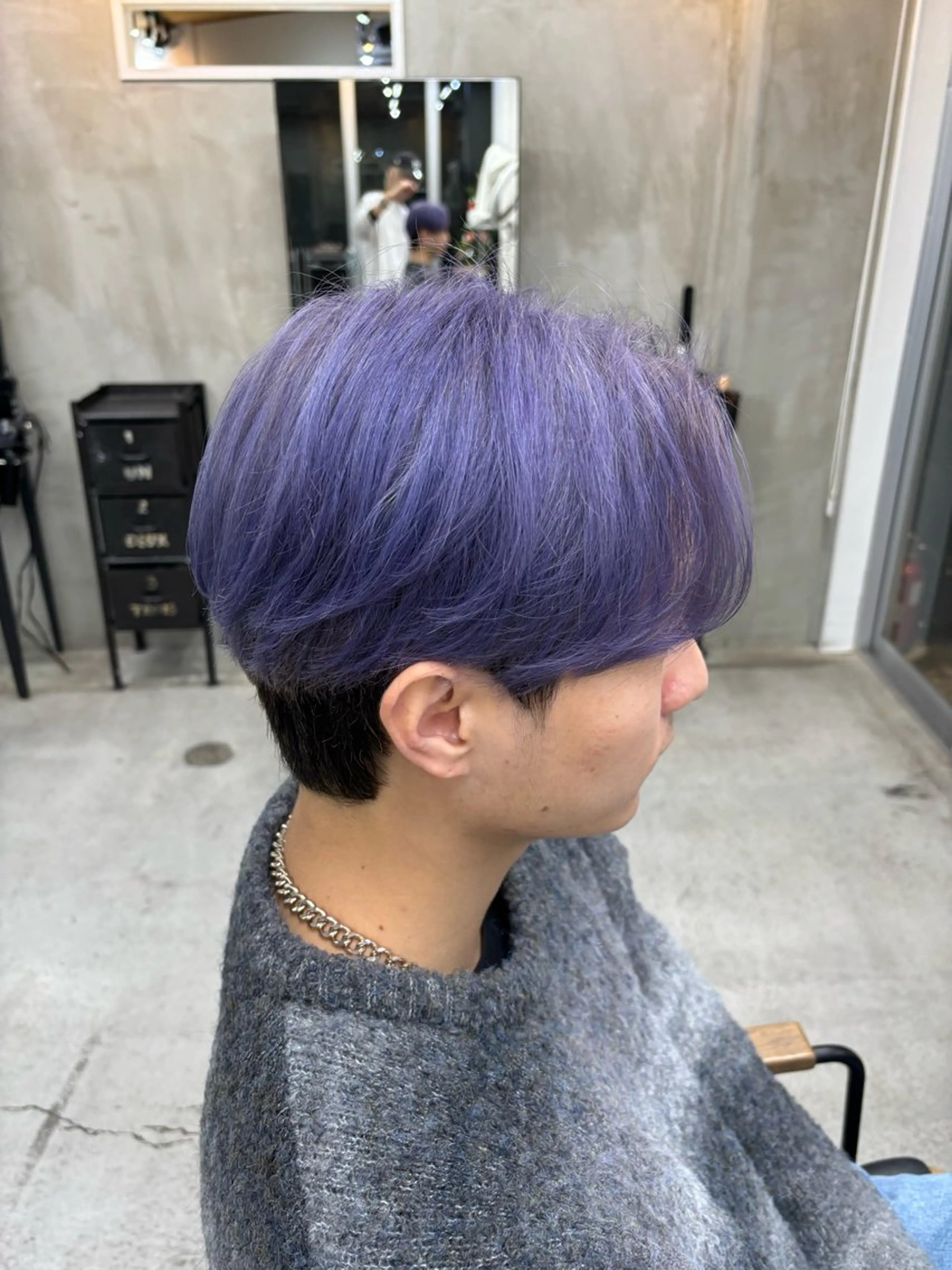 カラー メンズ ヘアカラー 坂齋大地／レイヤー/ ミルクティーのヘアスタイル