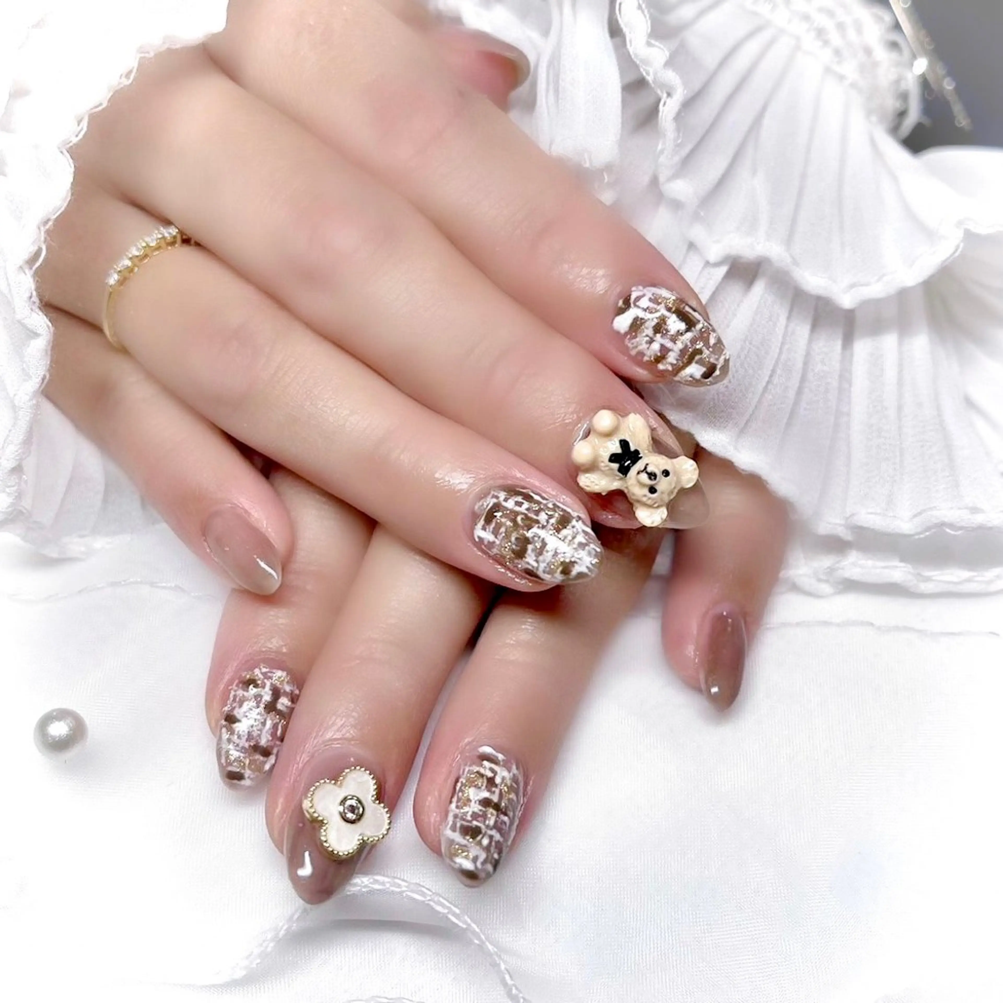 ネイル アートネイル クリアネイル ニュアンスネイル ツイードネイル ボガスティーズネイル 川崎店のネイルデザイン