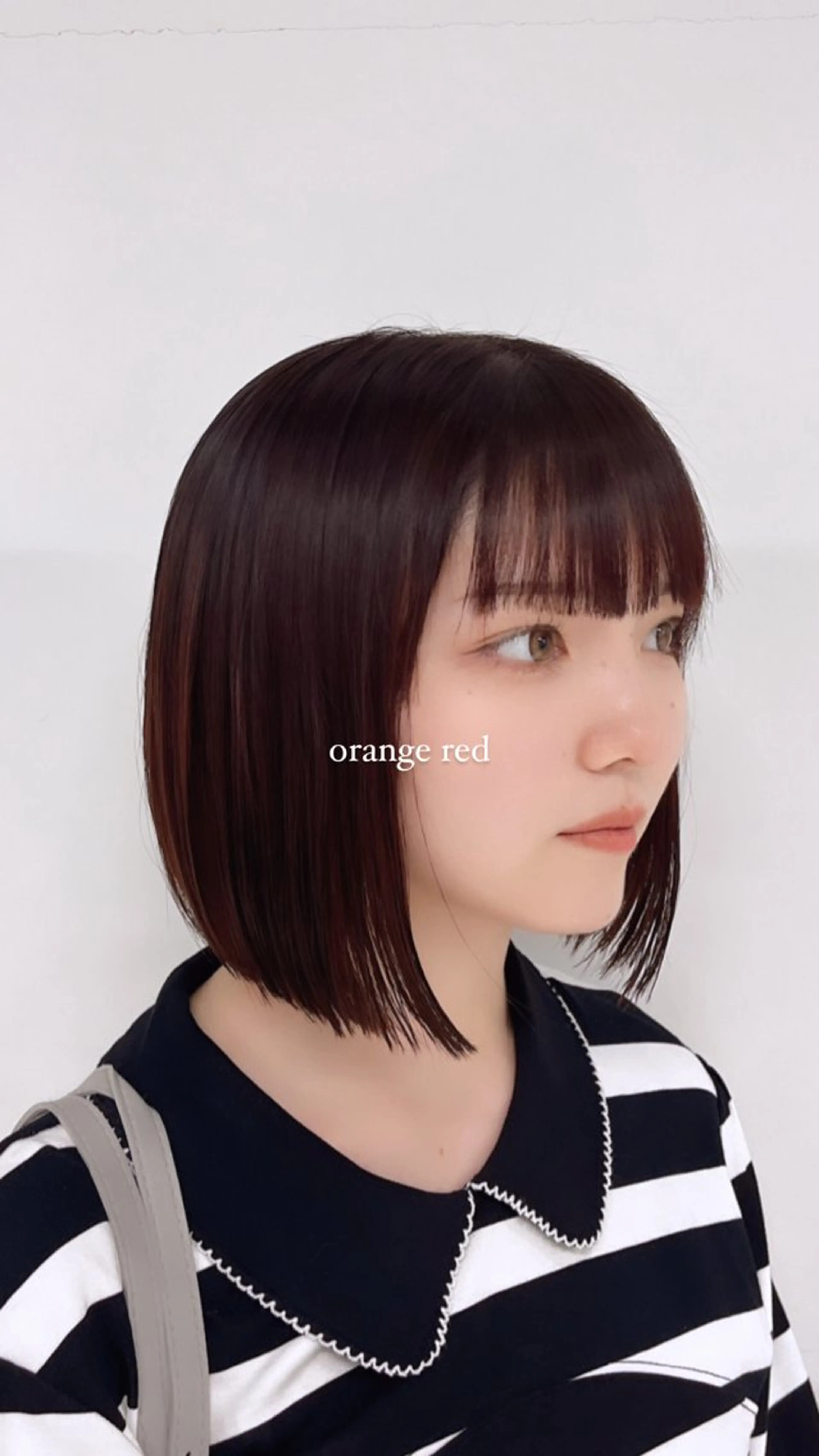 ショート カラー ヘアアレンジ オレンジ レッドカラー harua キュプレ/アイリストのマツエク・マツパデザイン
