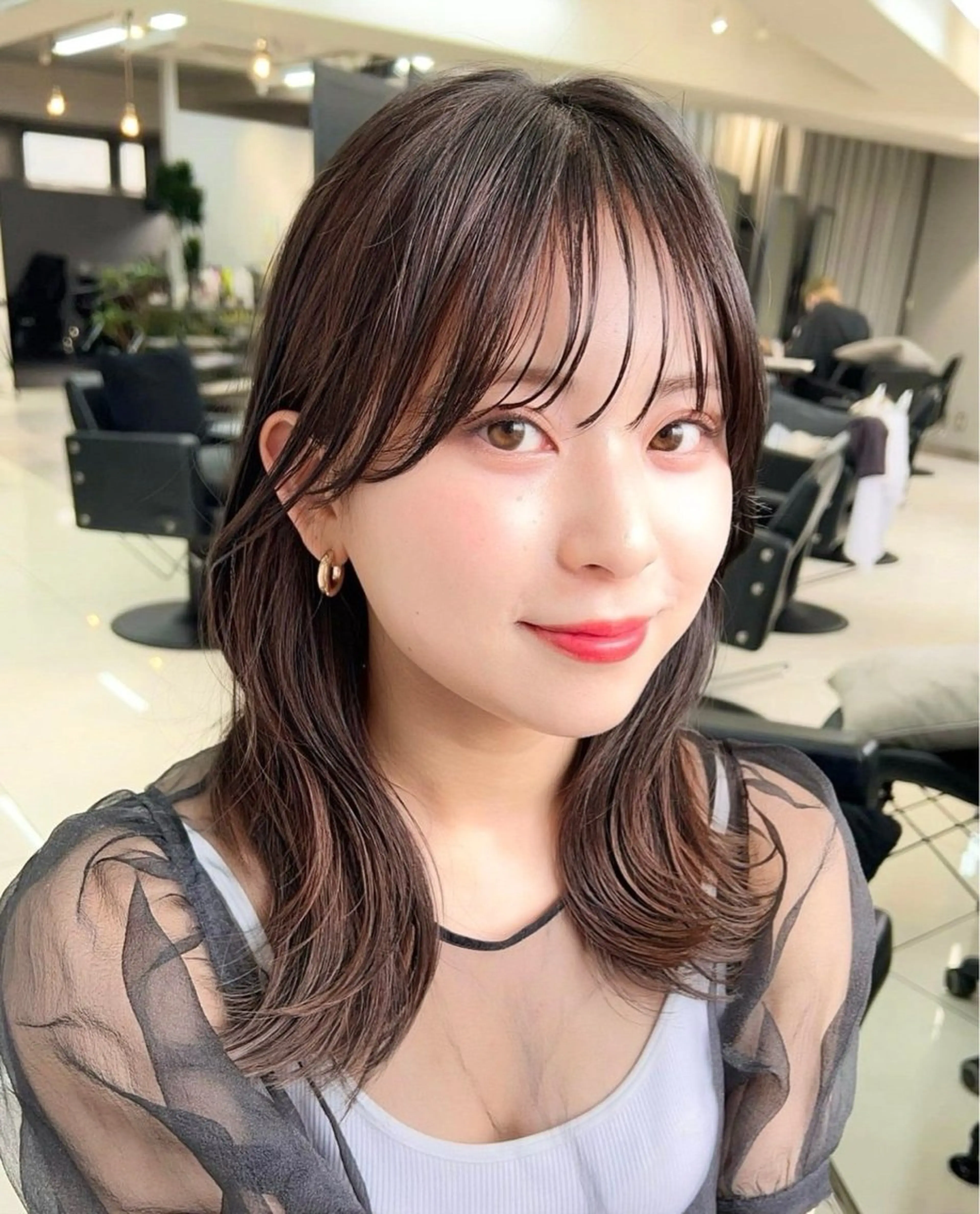 ロング ウルフ🦋顔まわり ❤︎ ͛MEIのヘアスタイル