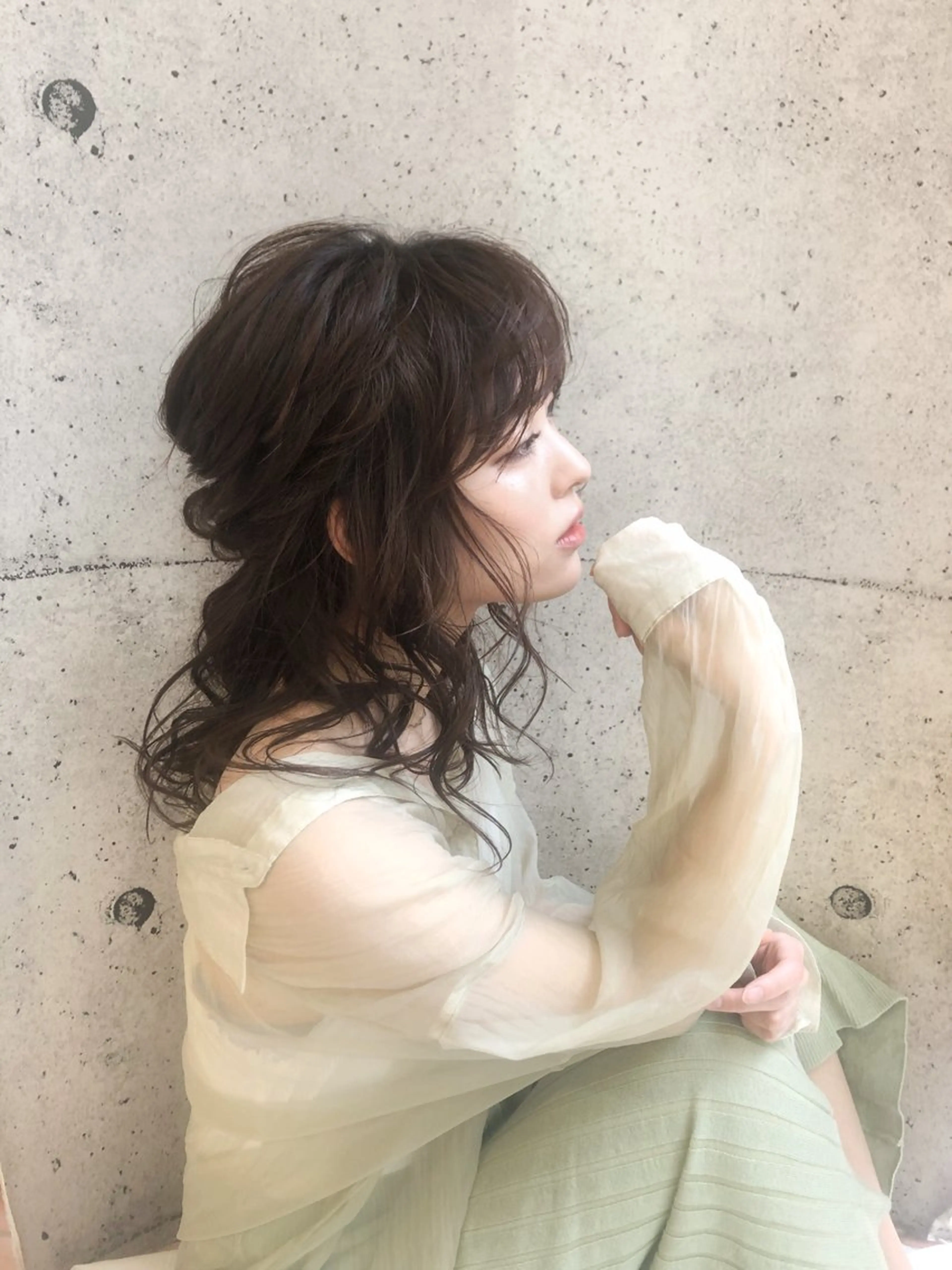 ロング ヘアアレンジ ハーフアップ 💙あかみね 💙（mine）のヘアスタイル