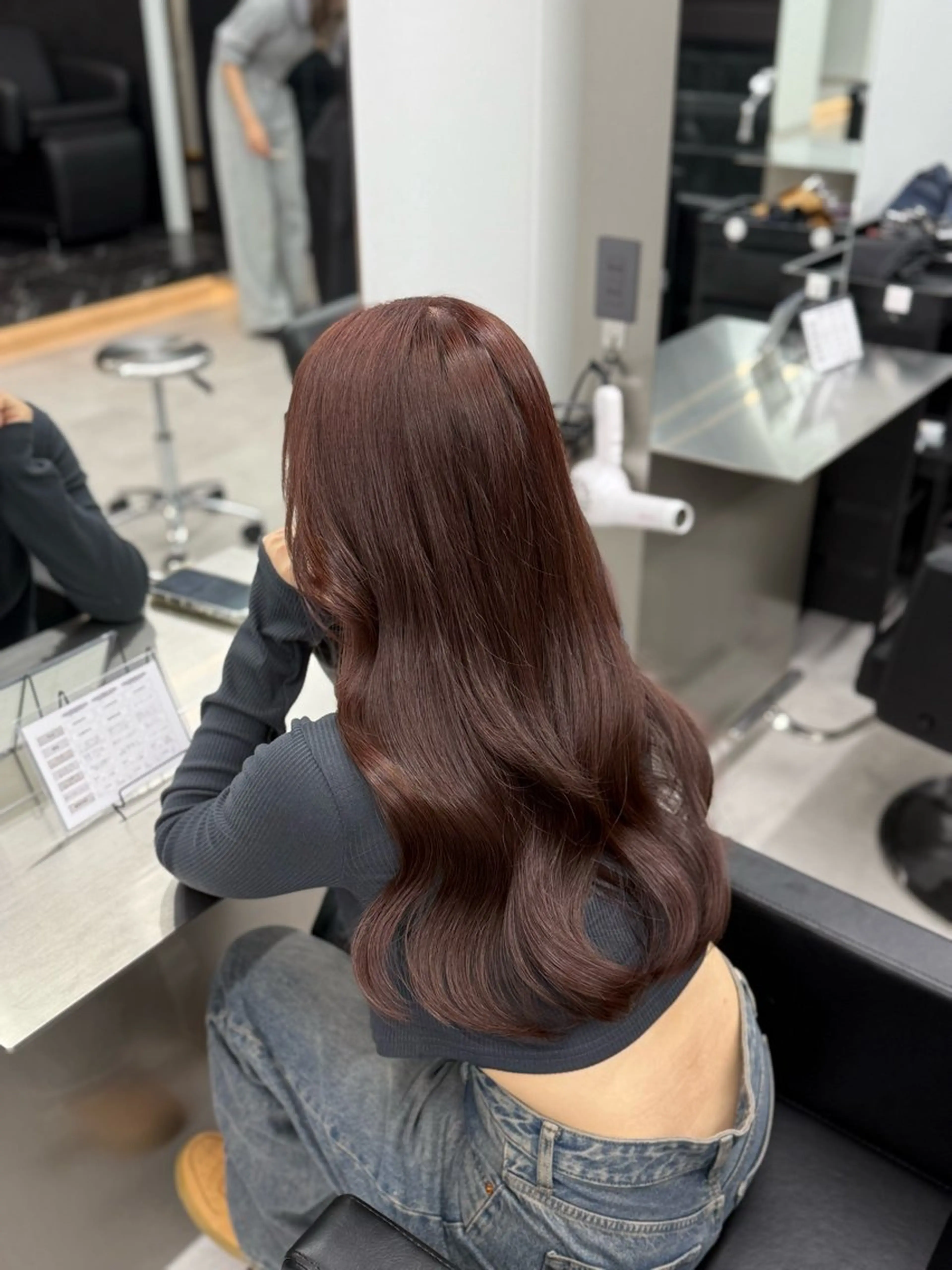 ロング カラー ブリーチ ブリーチなしカラー lapis福岡天神 まいのヘアスタイル