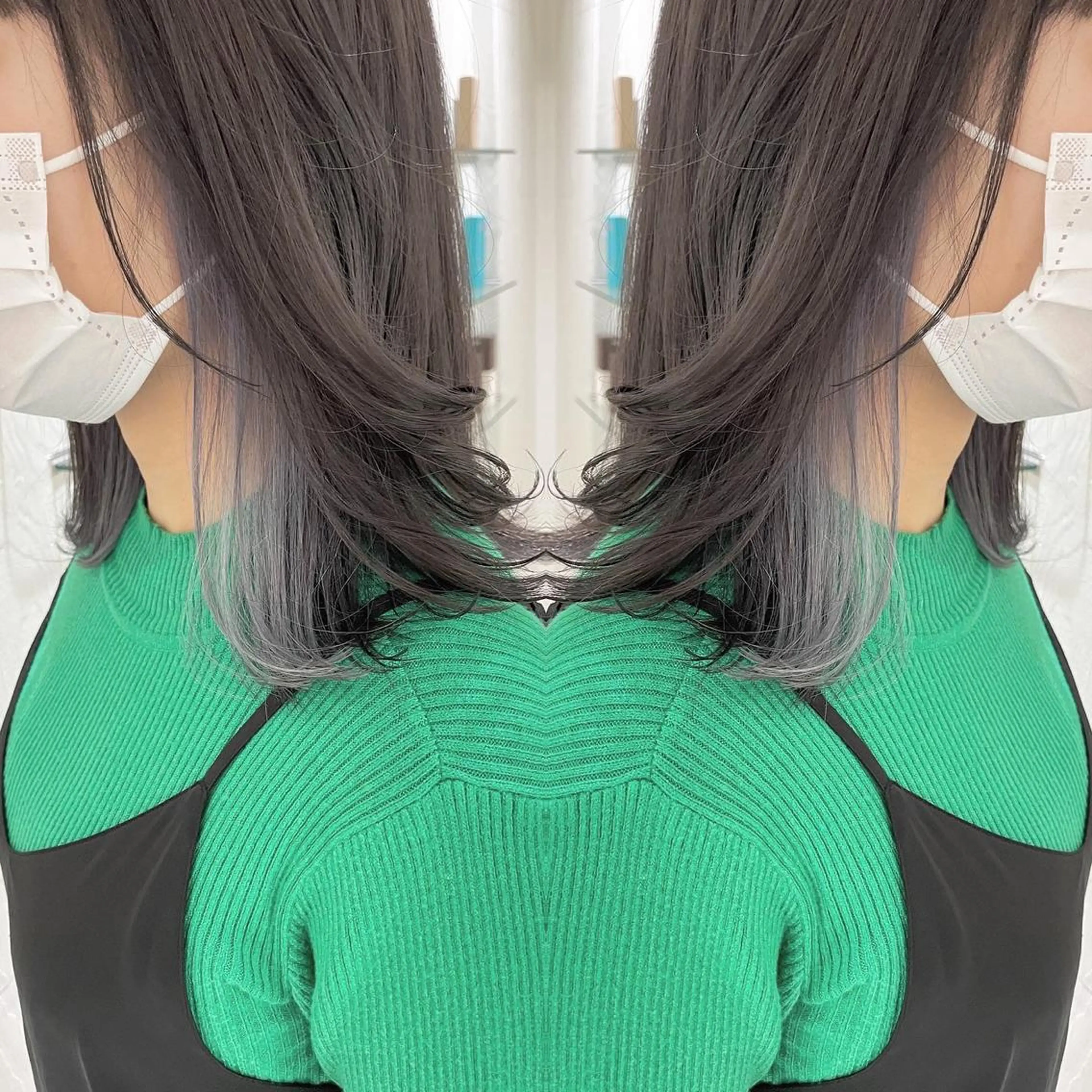 ミディアム カラー アッシュ インナーカラー シルバー 外国人風カラー レイヤーカット ヘアカラー トリートメント 河合秀明/ショート /ボブ/レイヤーのヘアスタイル