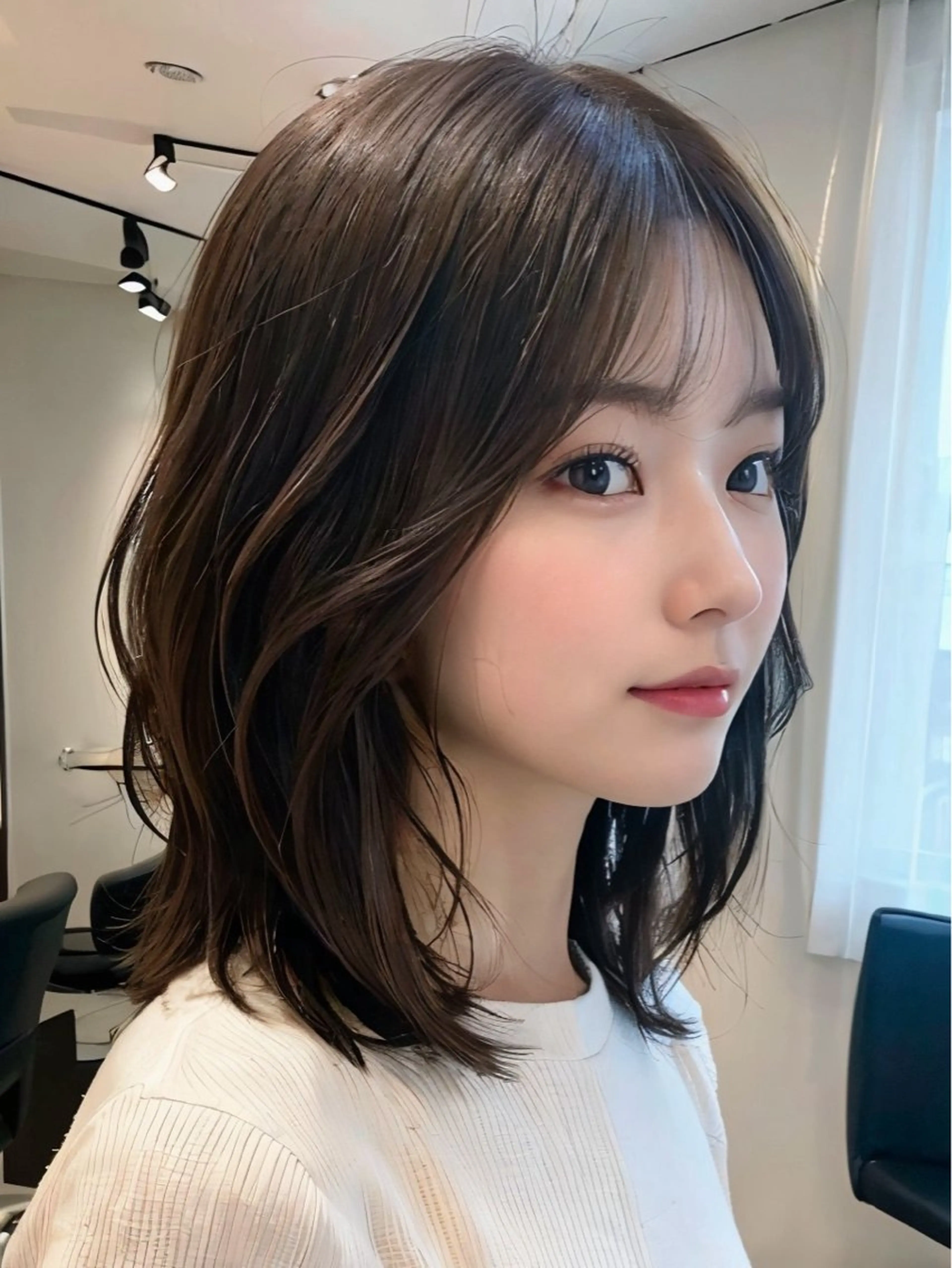 ミディアム カラー ボブ 韓国風ヘア 表参道/さあ や/大人ナチュラルのヘアスタイル