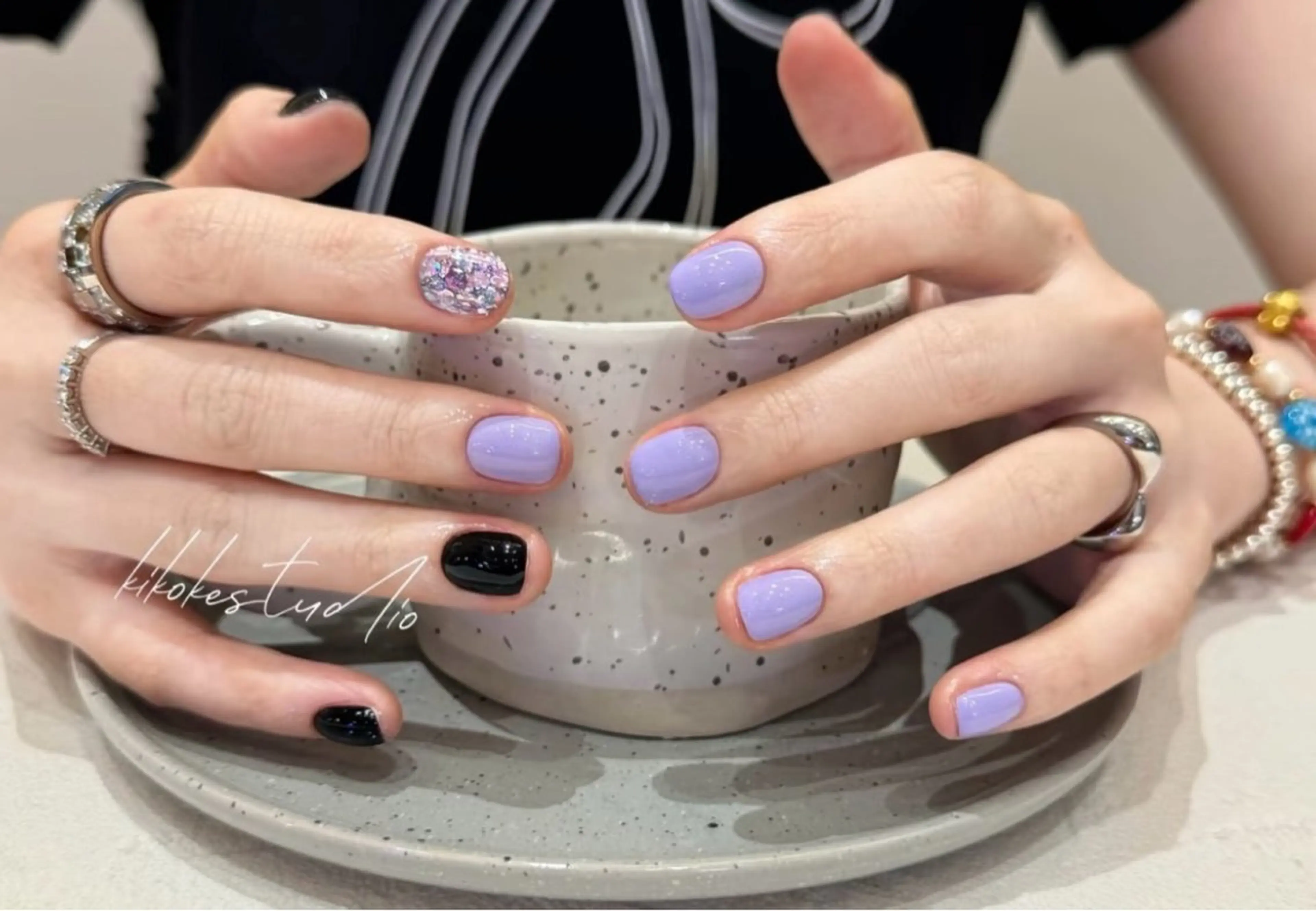 ネイル ハンドネイル H3 Nail Tsuki🦋💙のネイルデザイン
