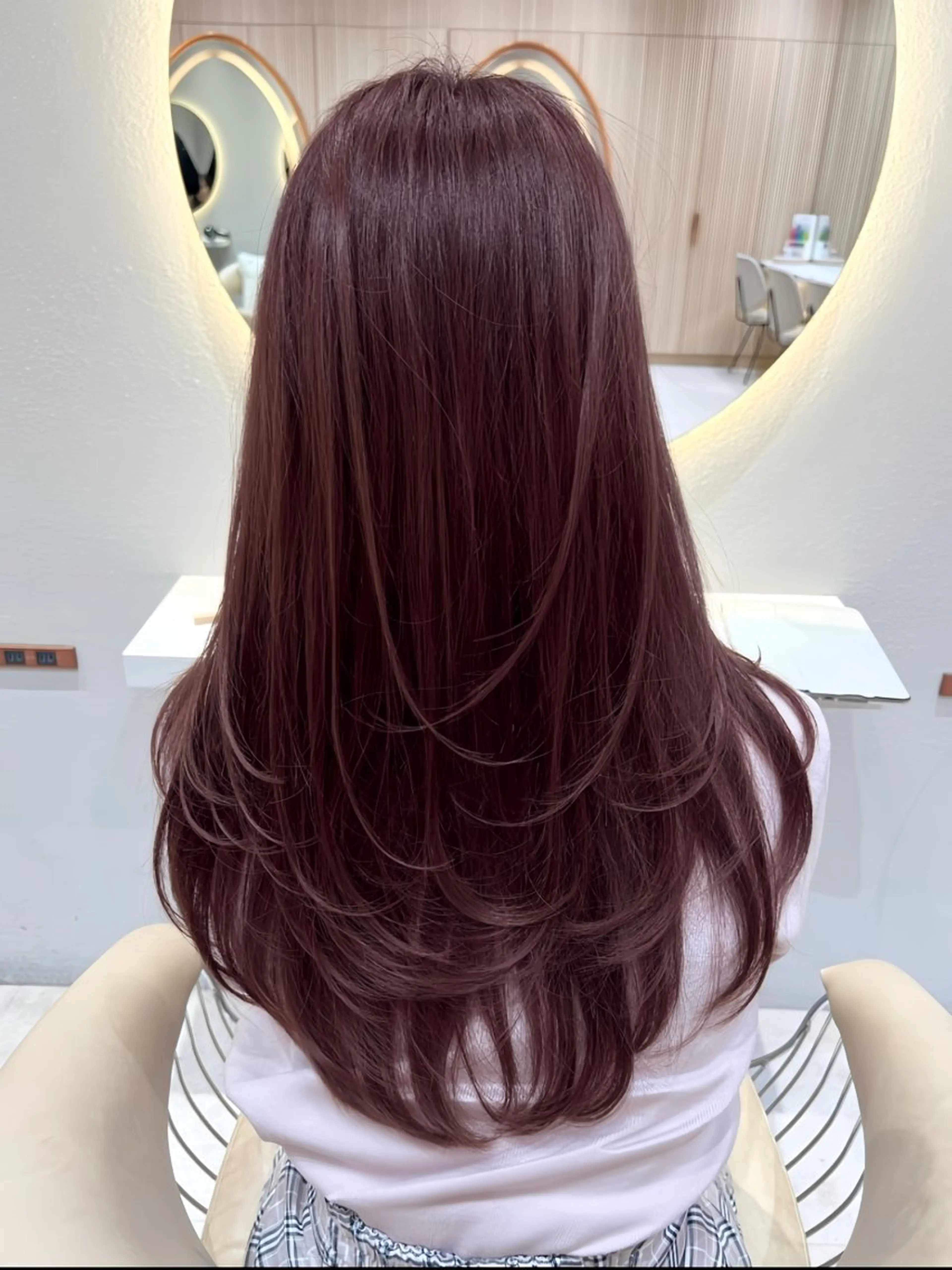 ロング カラー カット ヘアカラー トリートメント 興津/韓国レイヤー ダブルカラー美髪縮毛のヘアスタイル