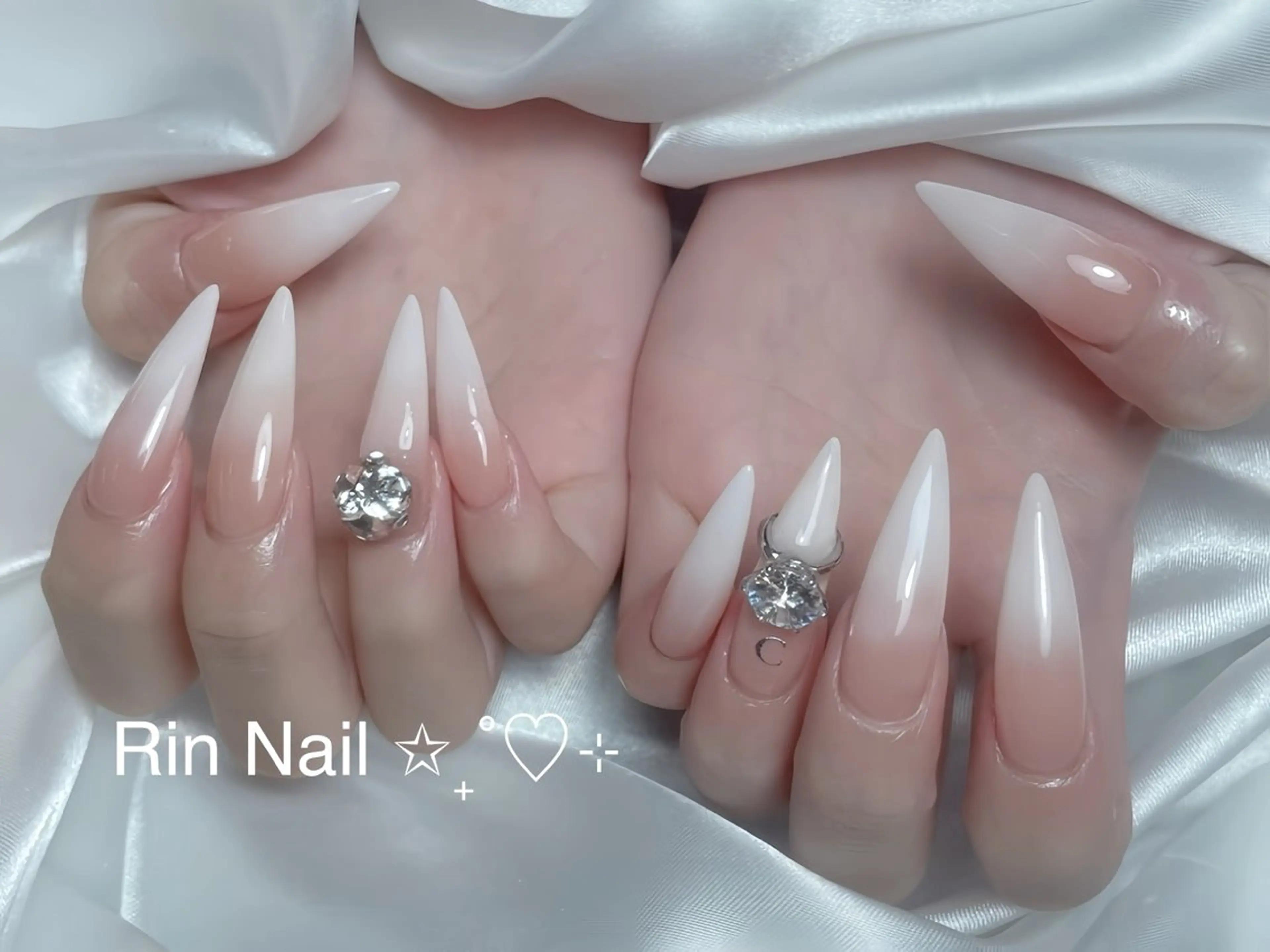 ネイル アートネイル ロングネイル ニュアンスネイル スカルプネイル ネイルチップ ハンドネイル Rin Nail 新大久保店のネイルデザイン