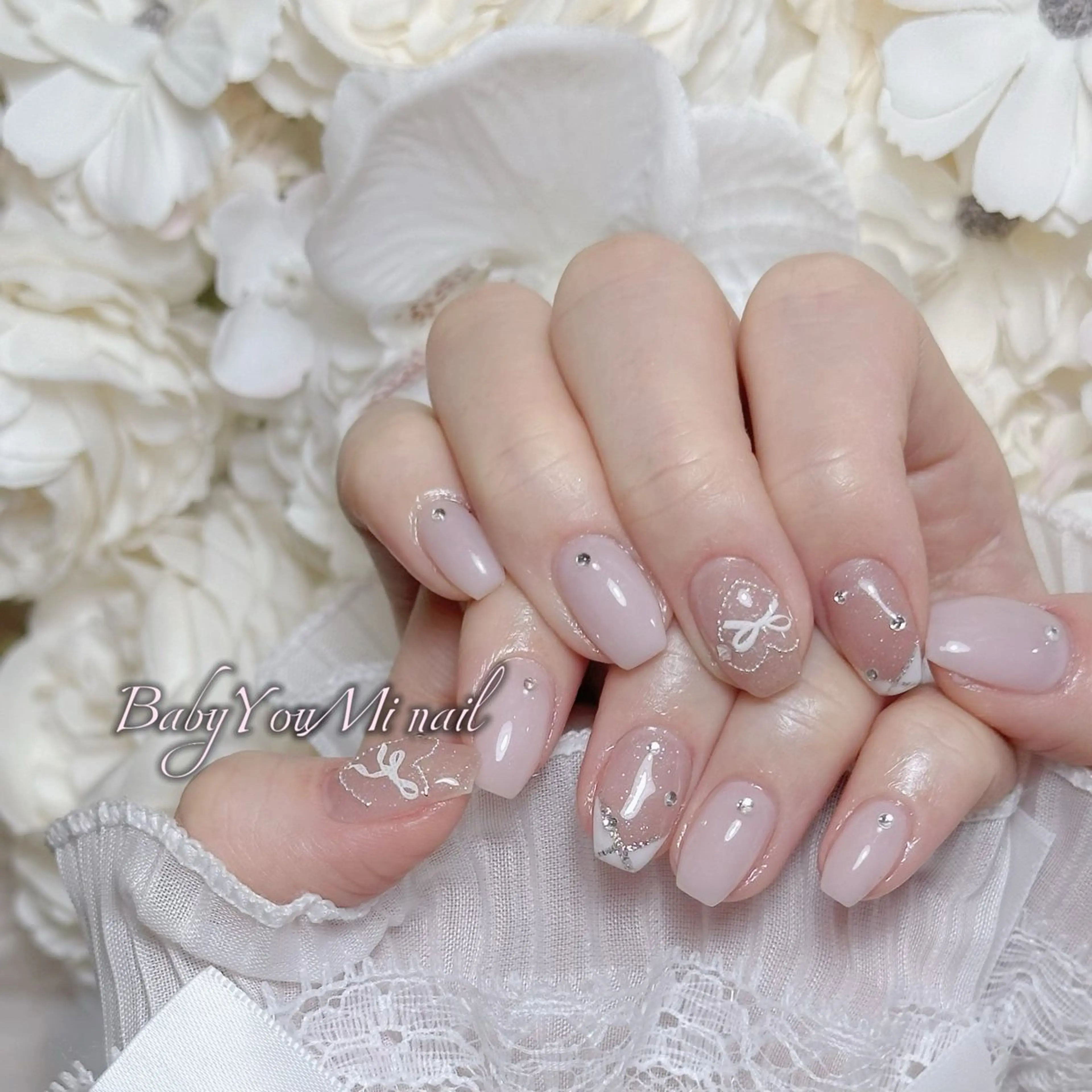 ネイル オーロラネイル 成人式 フットネイル フレンチネイル ジェルネイル ハンドネイル Oomiya 服部のネイルデザイン