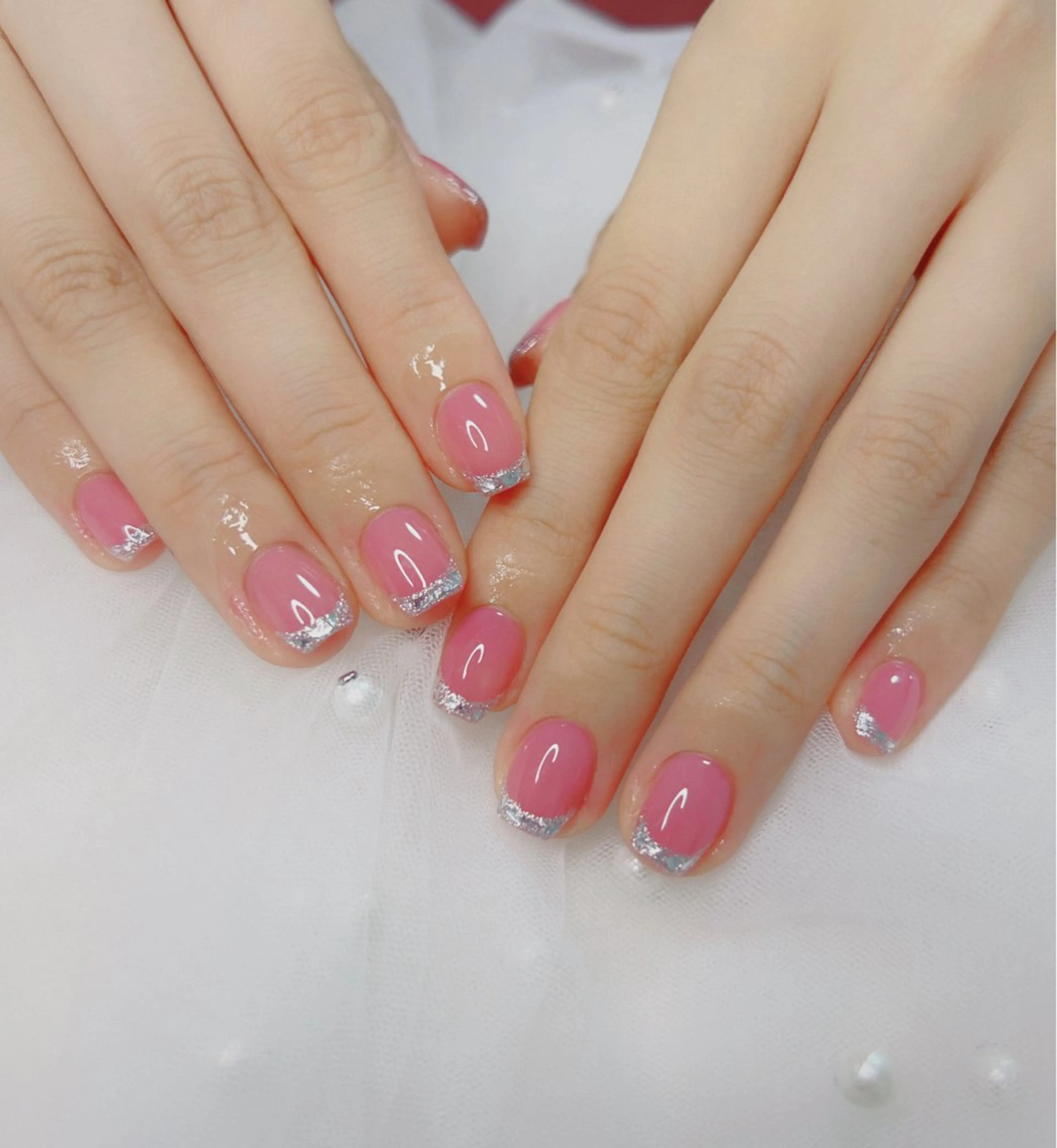 ネイル オーロラネイル 長さ出し フットネイル 韓国ネイル ラメ(グリッター) ハンドネイル 👍thumbs up nail👍のネイルデザイン