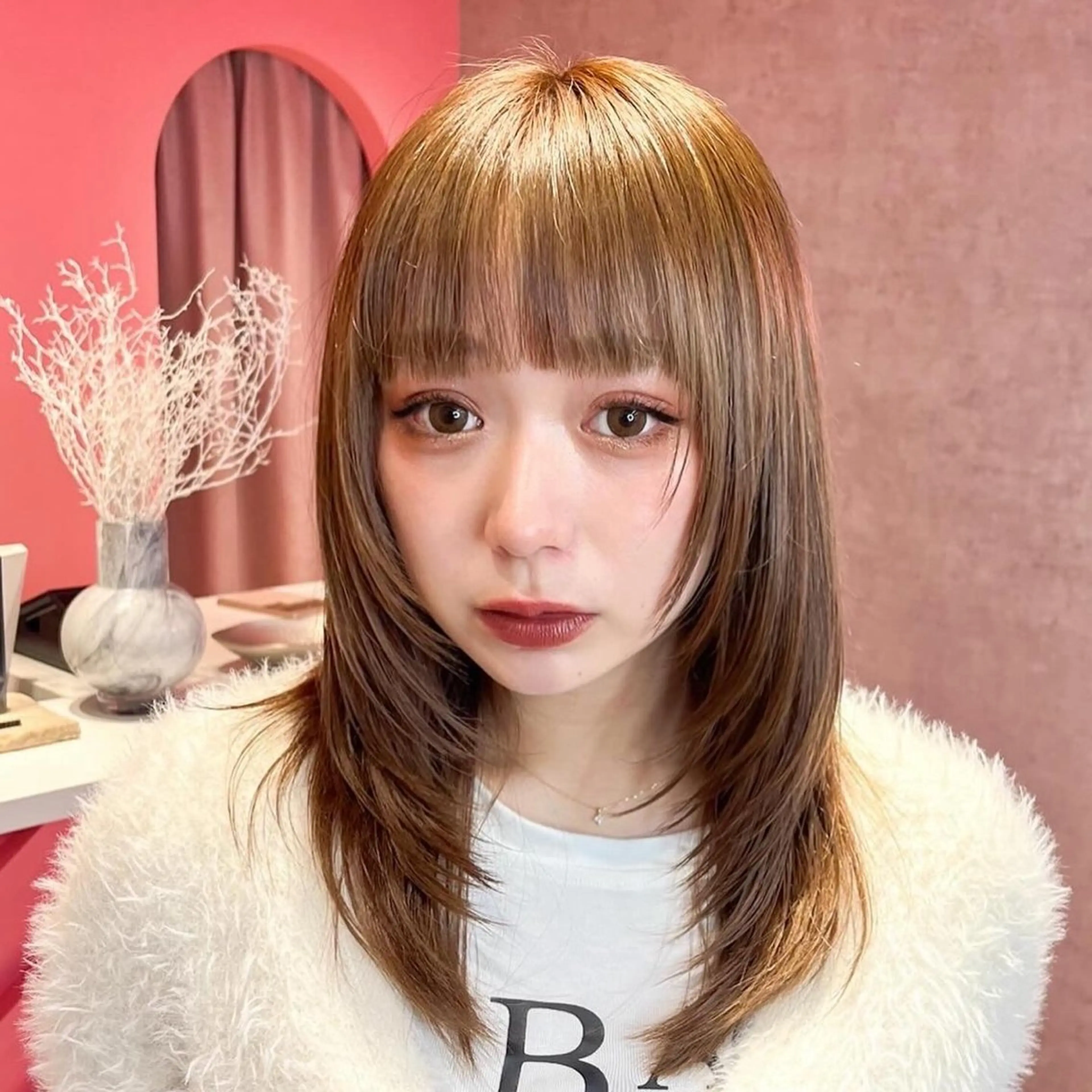 カラー 山崎/ボブ縮毛矯正 レイヤー髪質改善のヘアスタイル