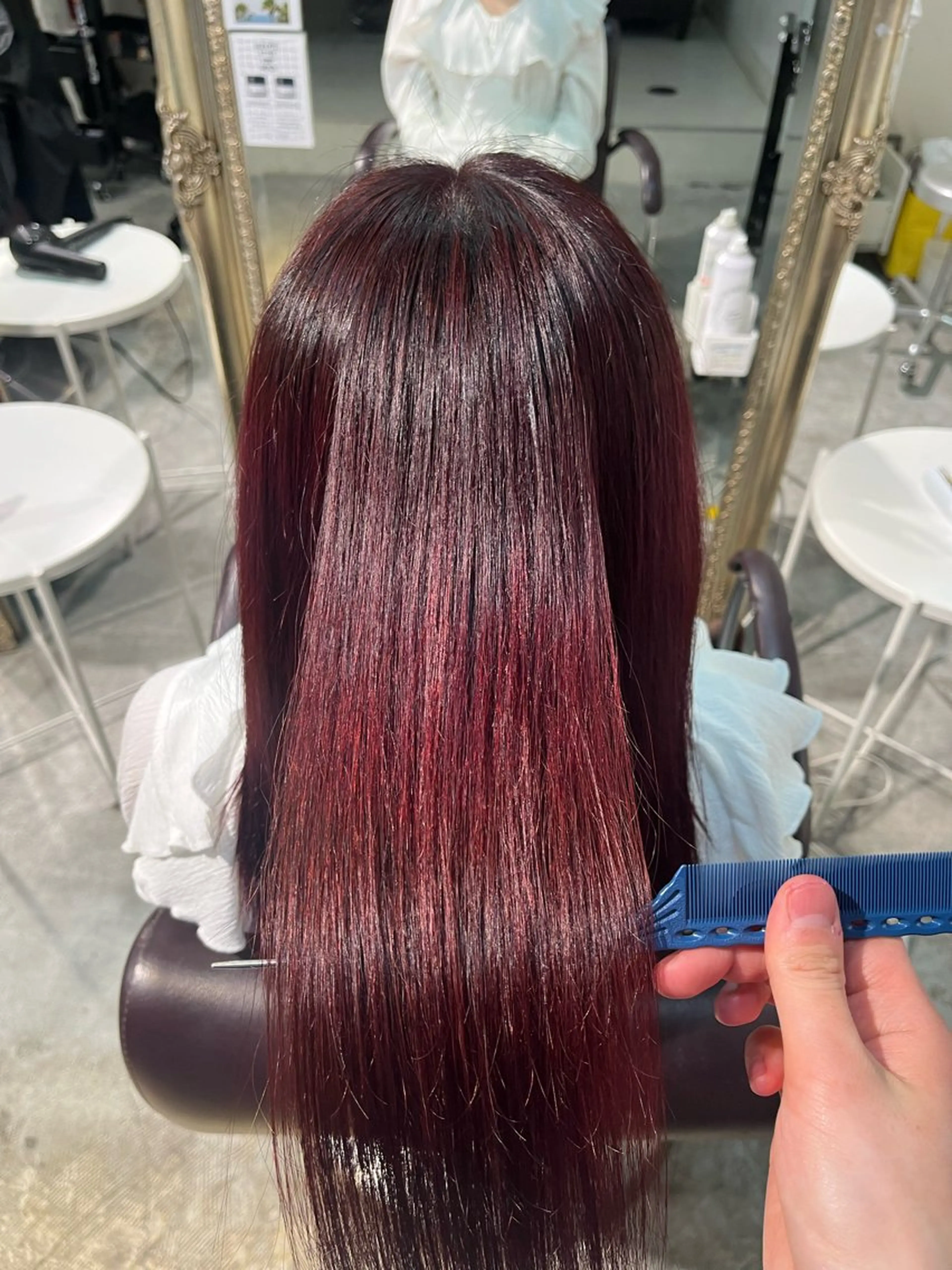 ロング カラー ヘアカラー トリートメント フェザーパーマ🌙 毛流れ yuzukiのヘアスタイル