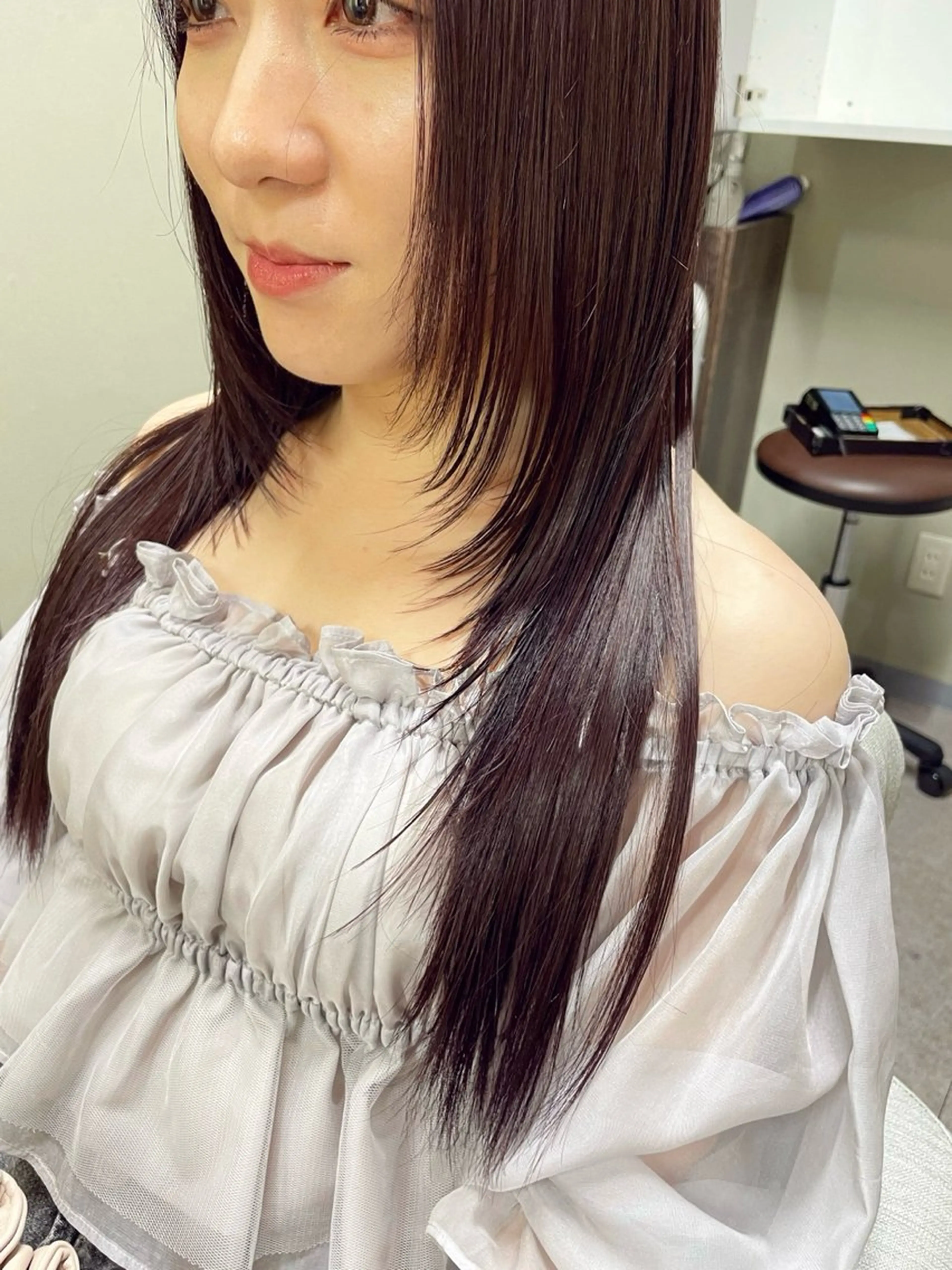 ロング カラー カット ヘアカラー トリートメント 髪質改善カラー&TR 縮毛矯正/弱酸性矯正のヘアスタイル