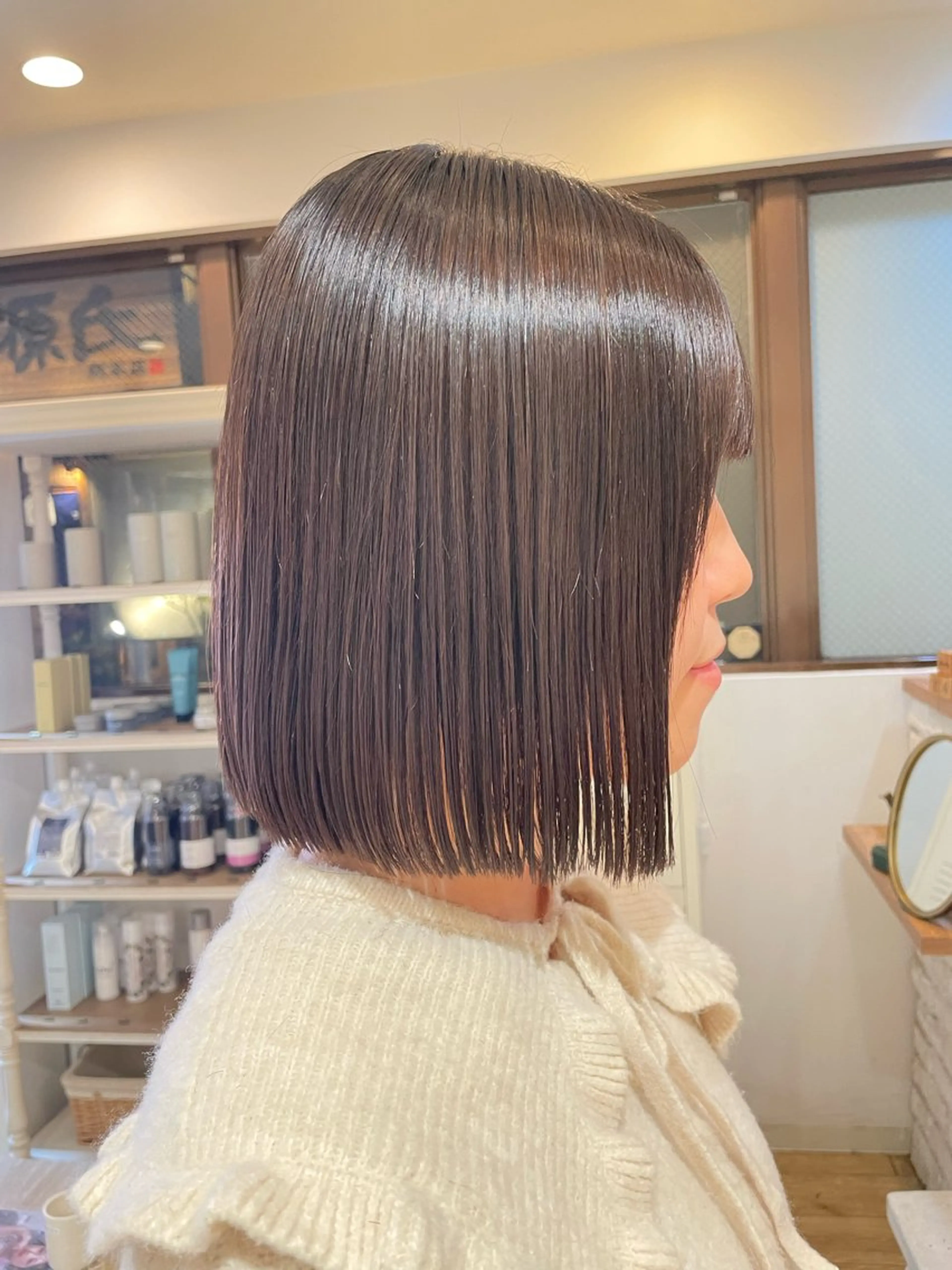 ミディアム 切りっぱなしボブ ボブ ボブカット 佐々木 祐太のヘアスタイル