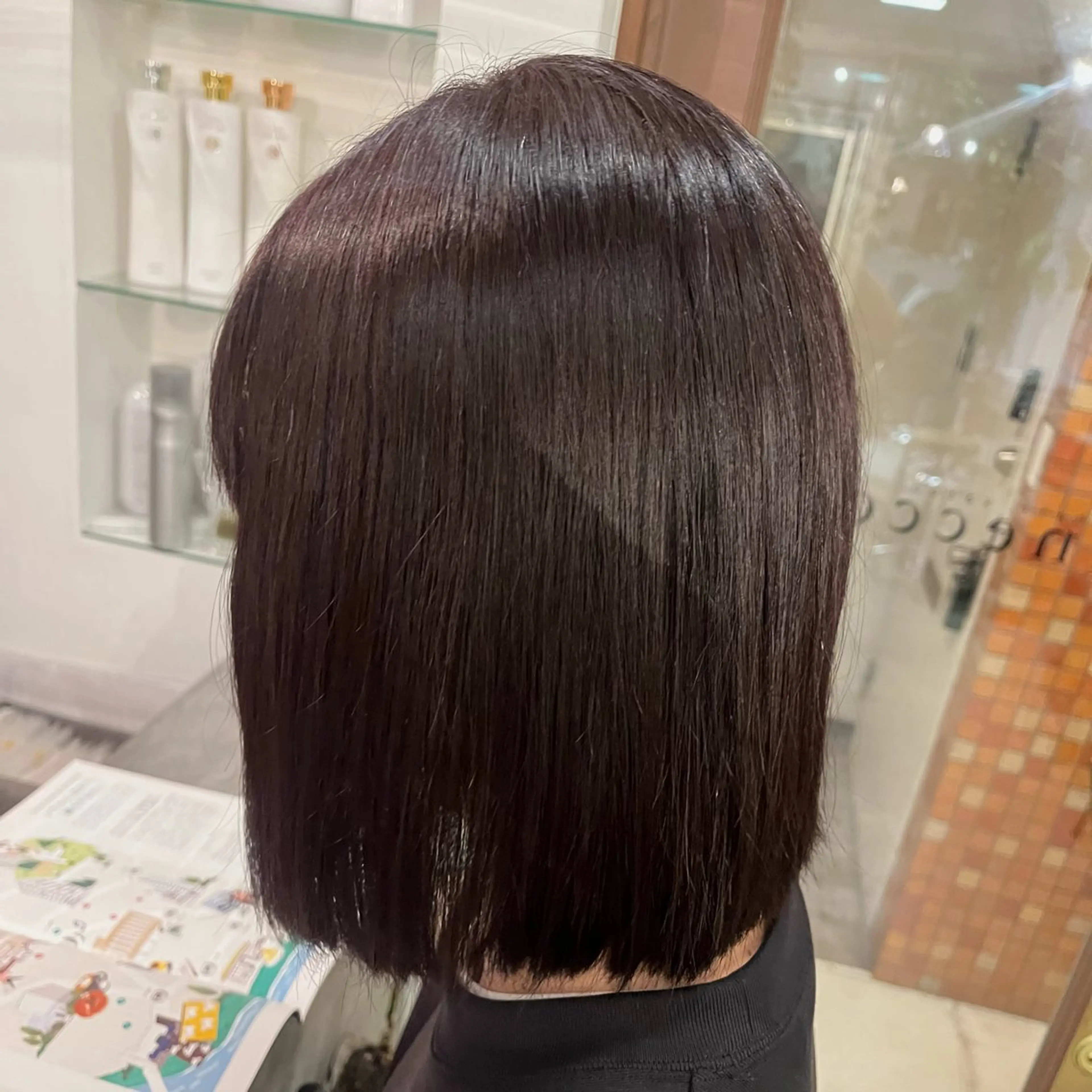 ミディアム レッドブラウン 高原 優のヘアスタイル