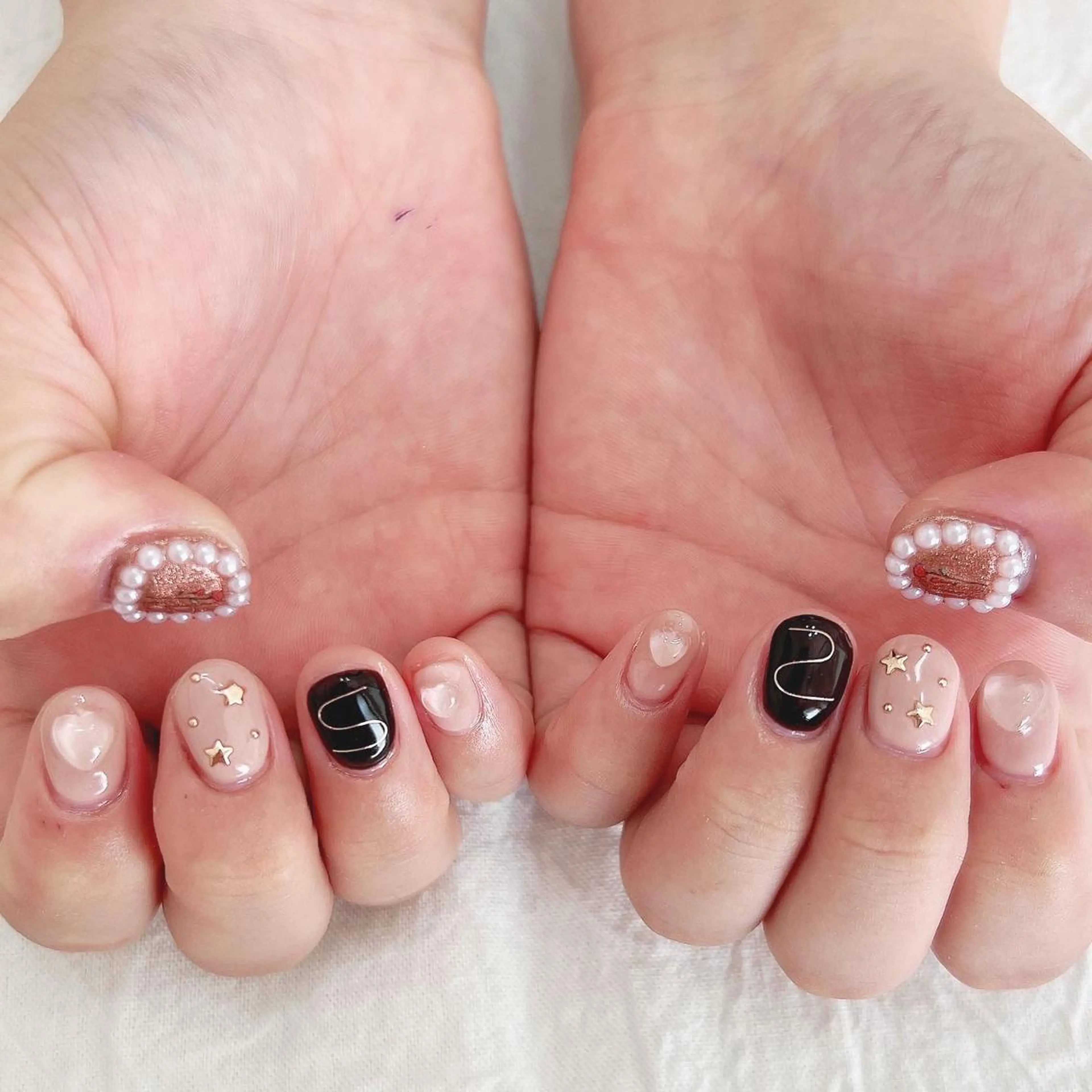 ネイル ハート ラメ(グリッター) ハンドネイル peaberry nailのネイルデザイン