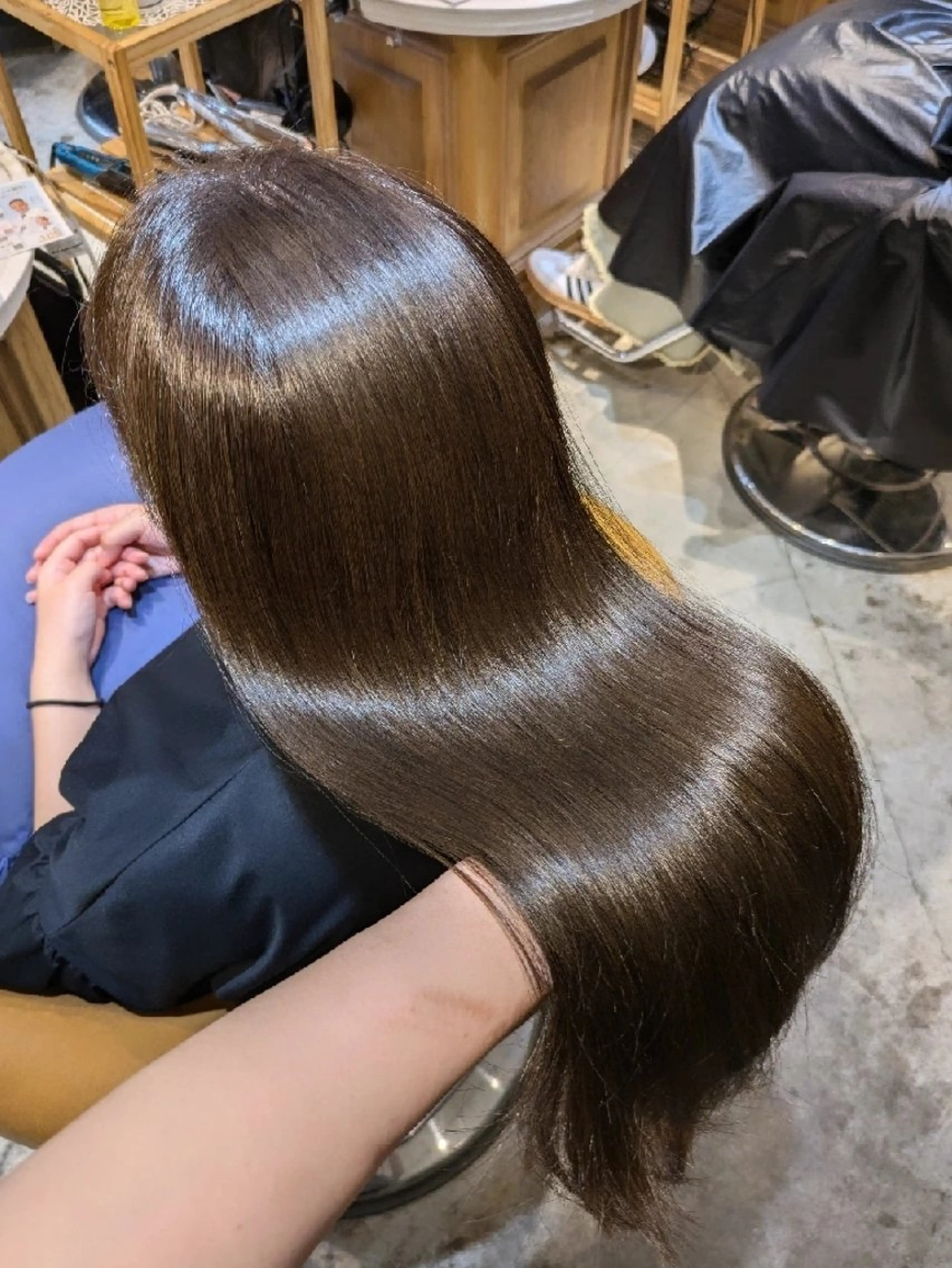 ロング カット ヘアカラー 縮毛矯正 トリートメント 縮毛矯正/レイヤー 💎やまもとちひろのヘアスタイル