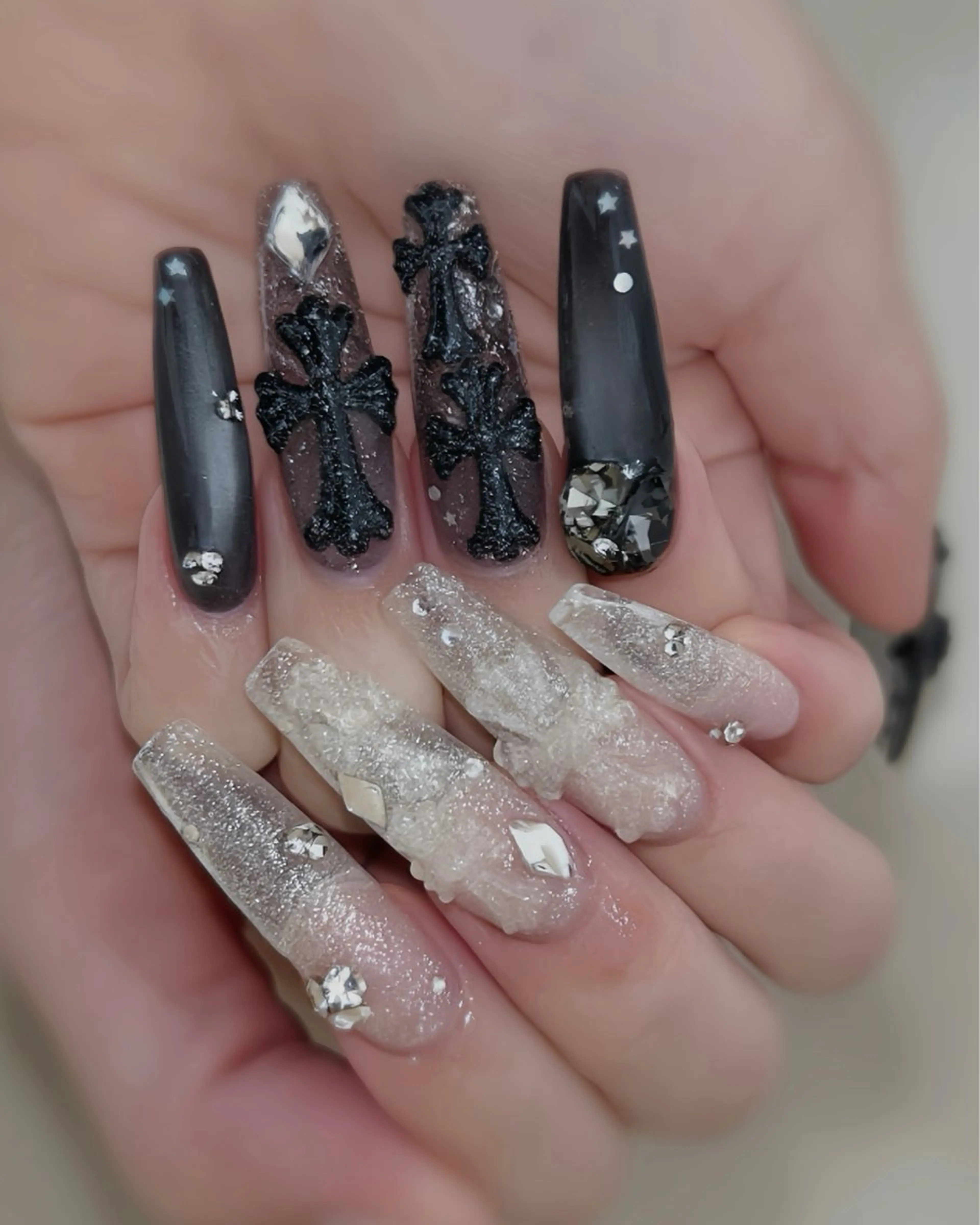 【29日限定】💎長さだし10本+デザインやり放題💎【オフケア込】追加料金なし✨話題のクロスモールドも✨の写真