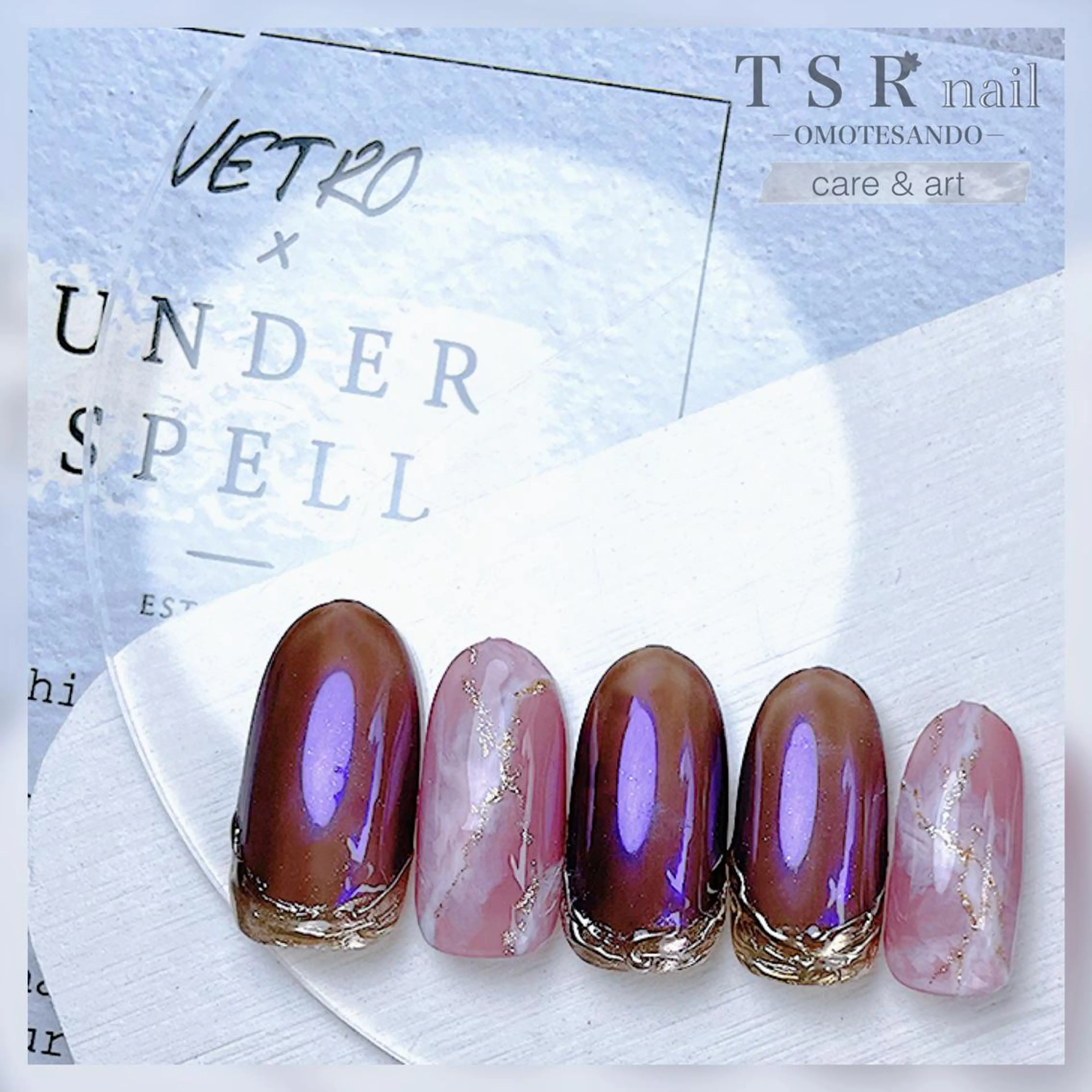 ネイル 大理石ネイル(マーブル) ニュアンスネイル ネイルチップ 爪咲 りり花のネイルデザイン