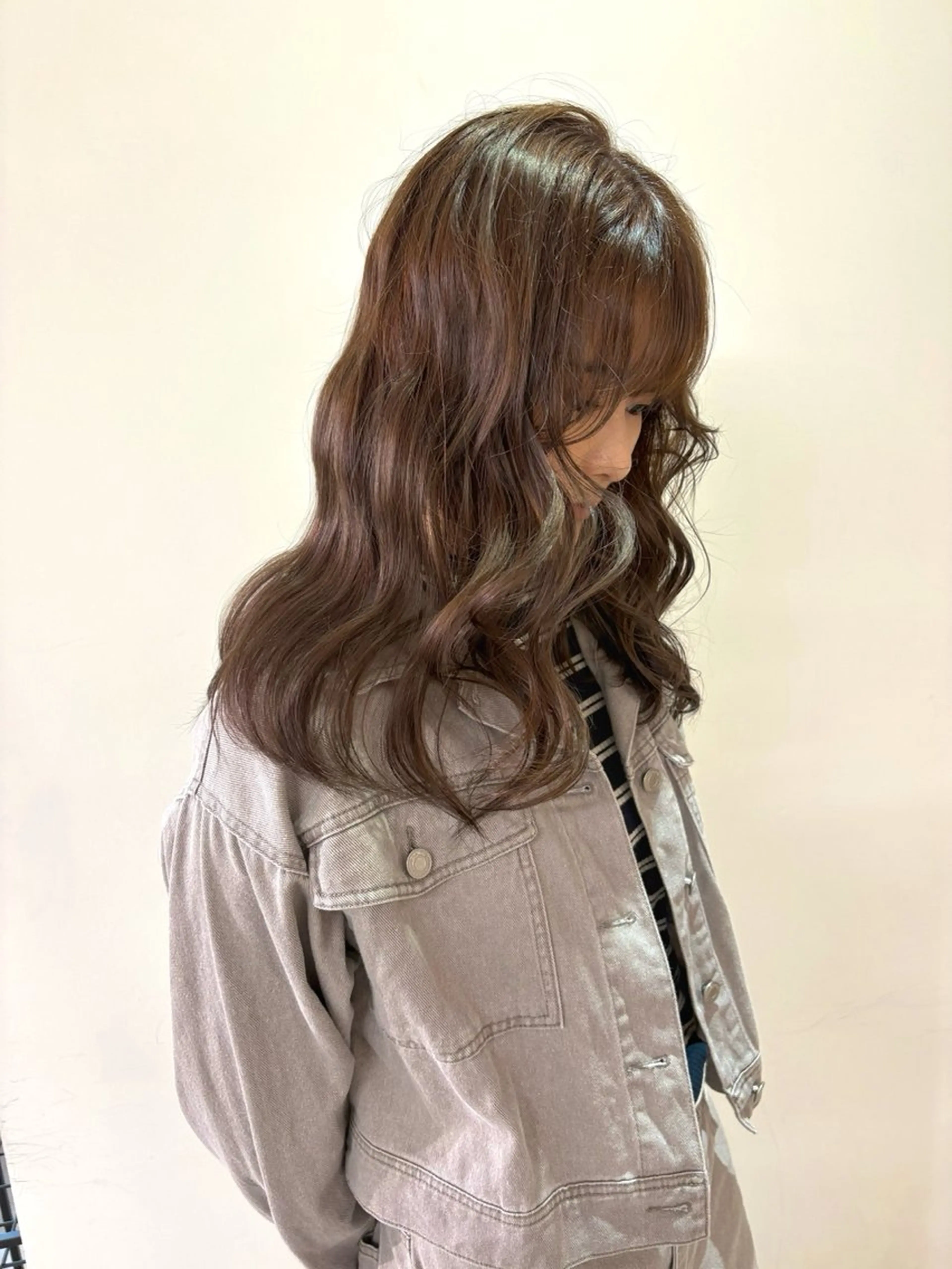 セミロング カラー ヘアカラー ユナ/ダブルカラー ベージュ ボブカットのヘアスタイル