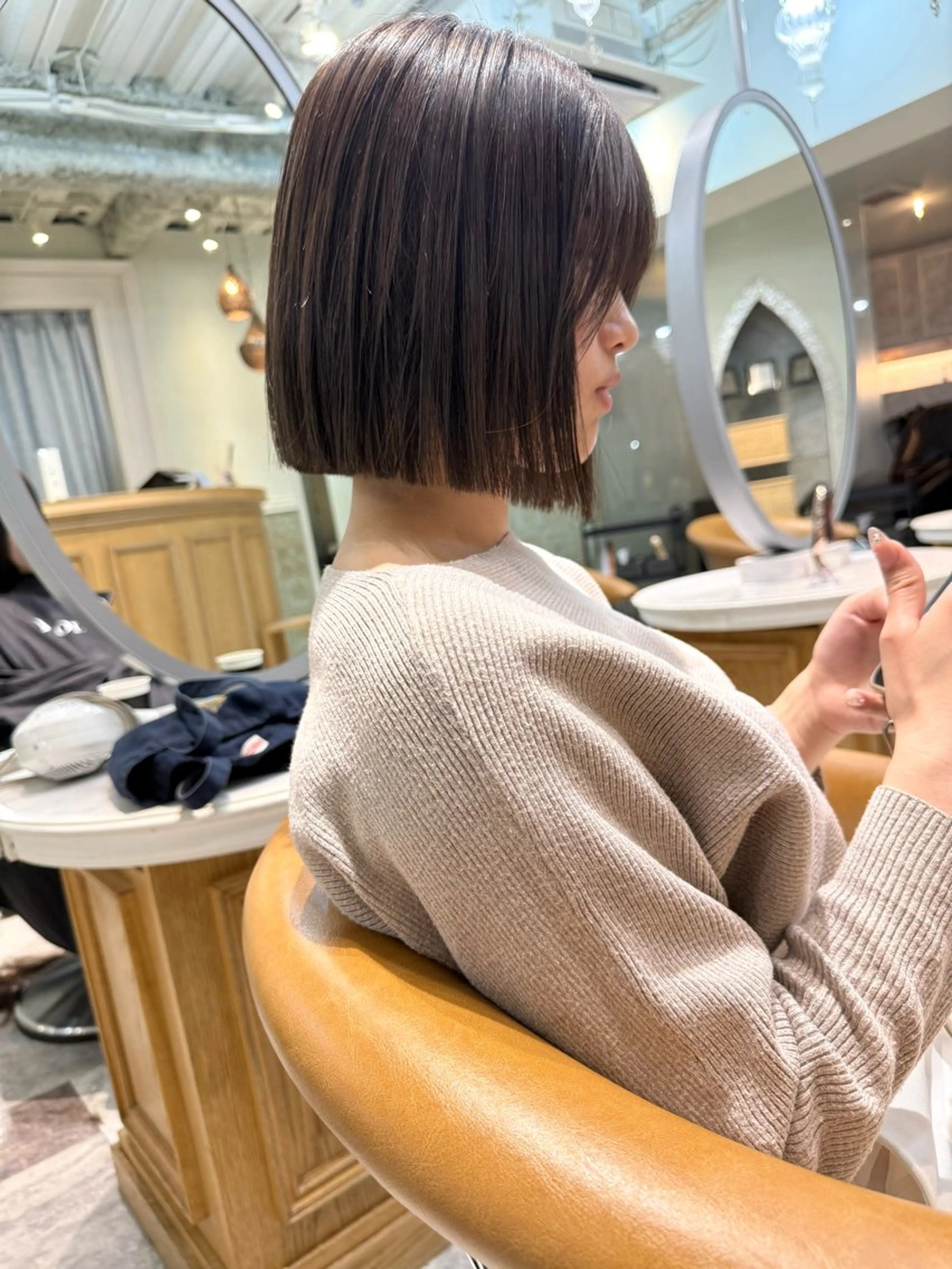 ショート ショートボブ 韓国風カラー ボブ くびれヘア 髪質改善 ボブ/顔周りカット /縮毛矯正/鈴木隆太のヘアスタイル