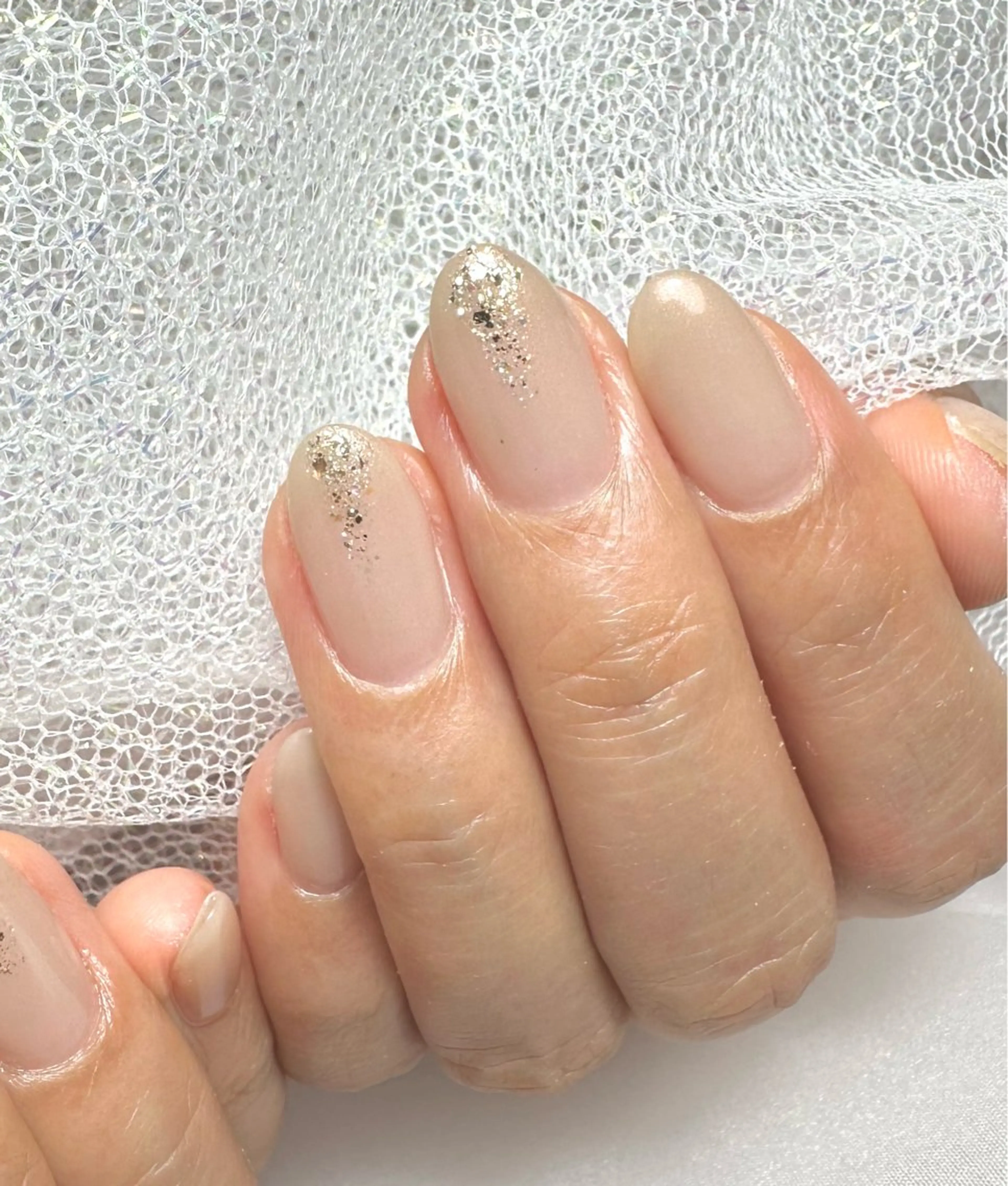 ネイル ラメ(グリッター) オフィスネイル ワンカラーネイル シンプルネイル ハンドネイル Nail salon アトリエジョワ　金山のネイルデザイン