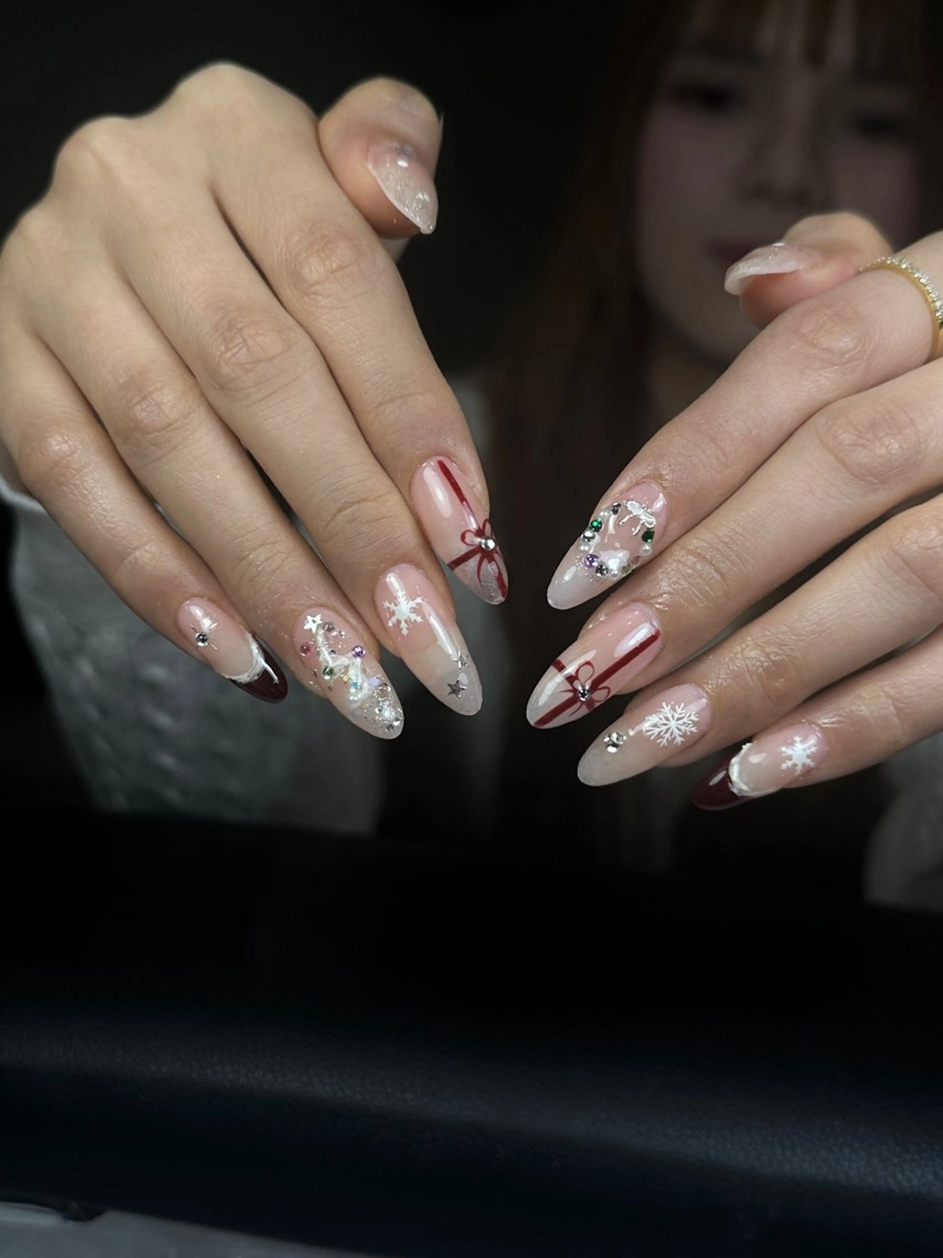 ネイル ネイルチップ 冬ネイル クリスマス AME29 Nail ネイルサロンのネイルデザイン