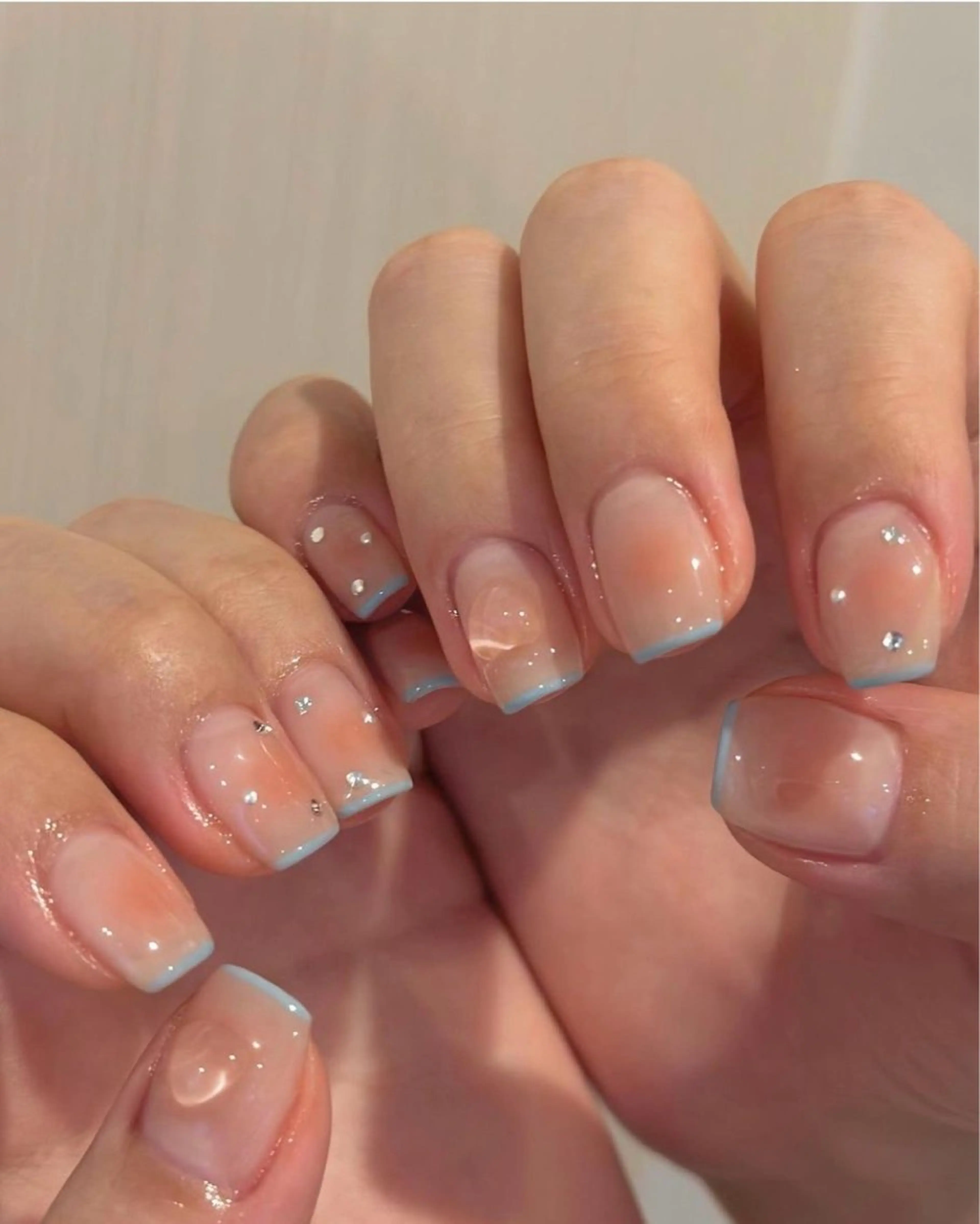 ネイル 韓国ネイル 持ち込み ニュアンスネイル ネイルチップ 冬ネイル RINN ANA.CHUOのネイルデザイン