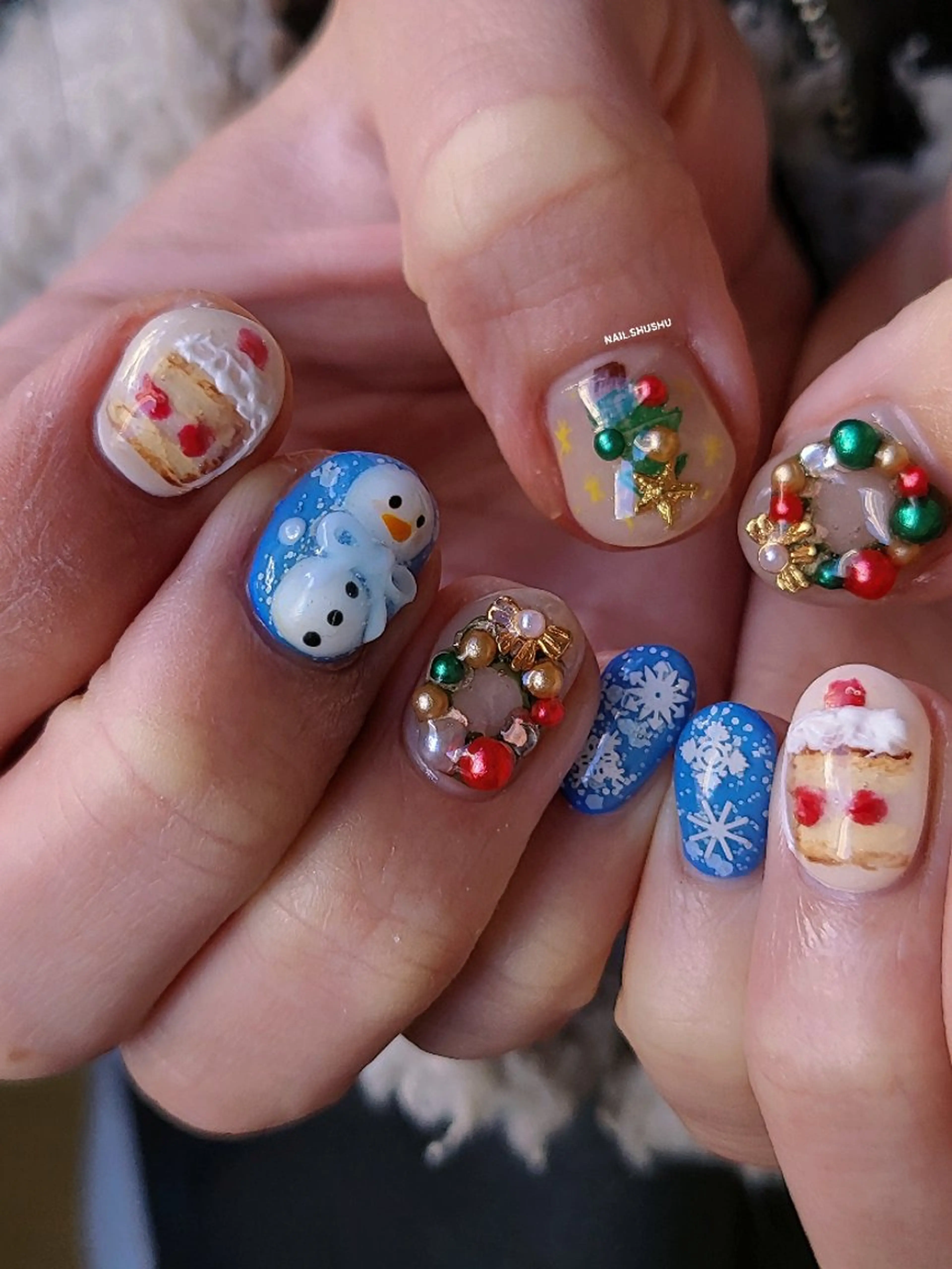ネイル ハンドネイル 3dパーツ/流行り 👧shushu❤️のネイルデザイン
